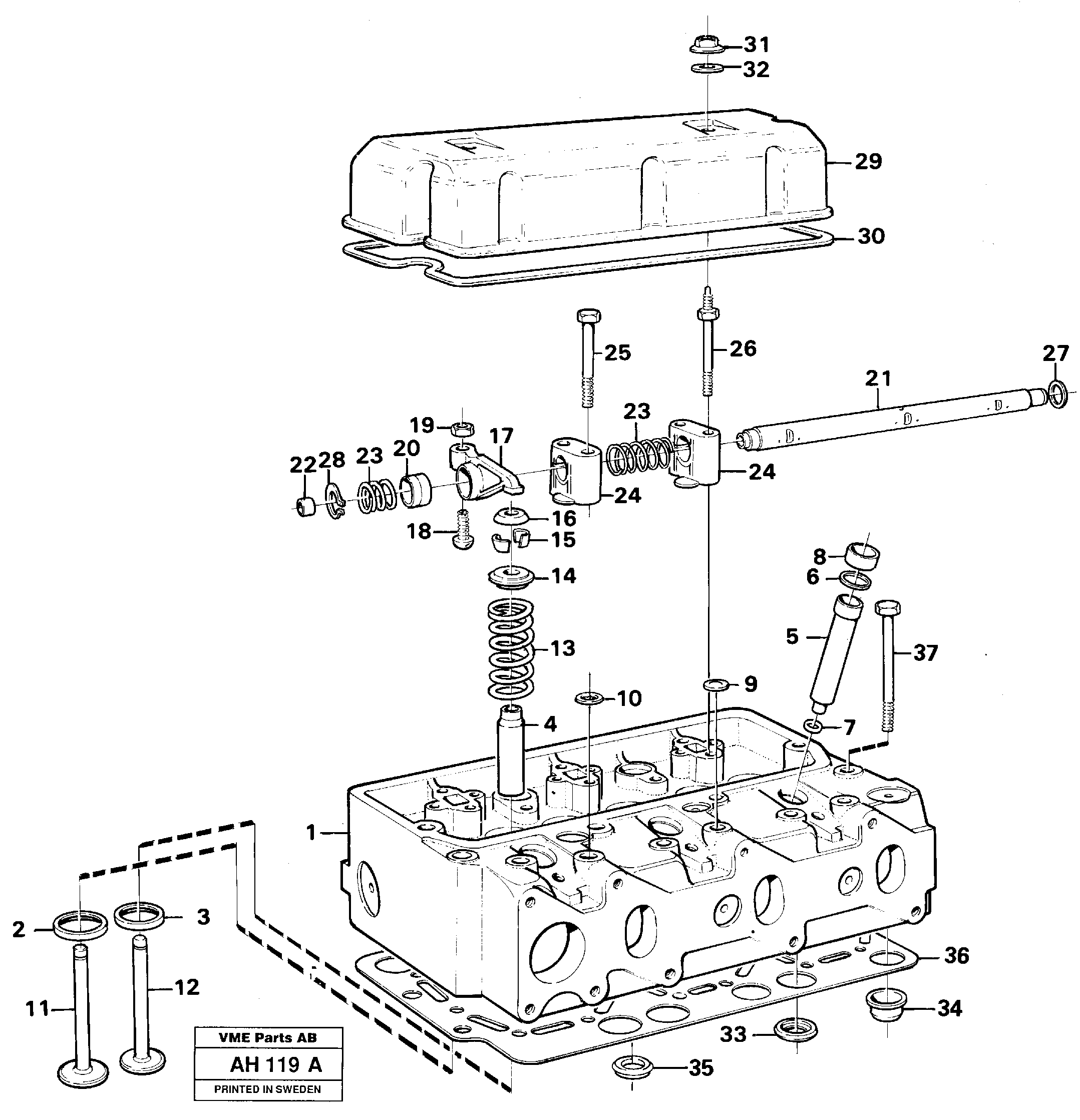 Cylinder head — volvo parts diagram
