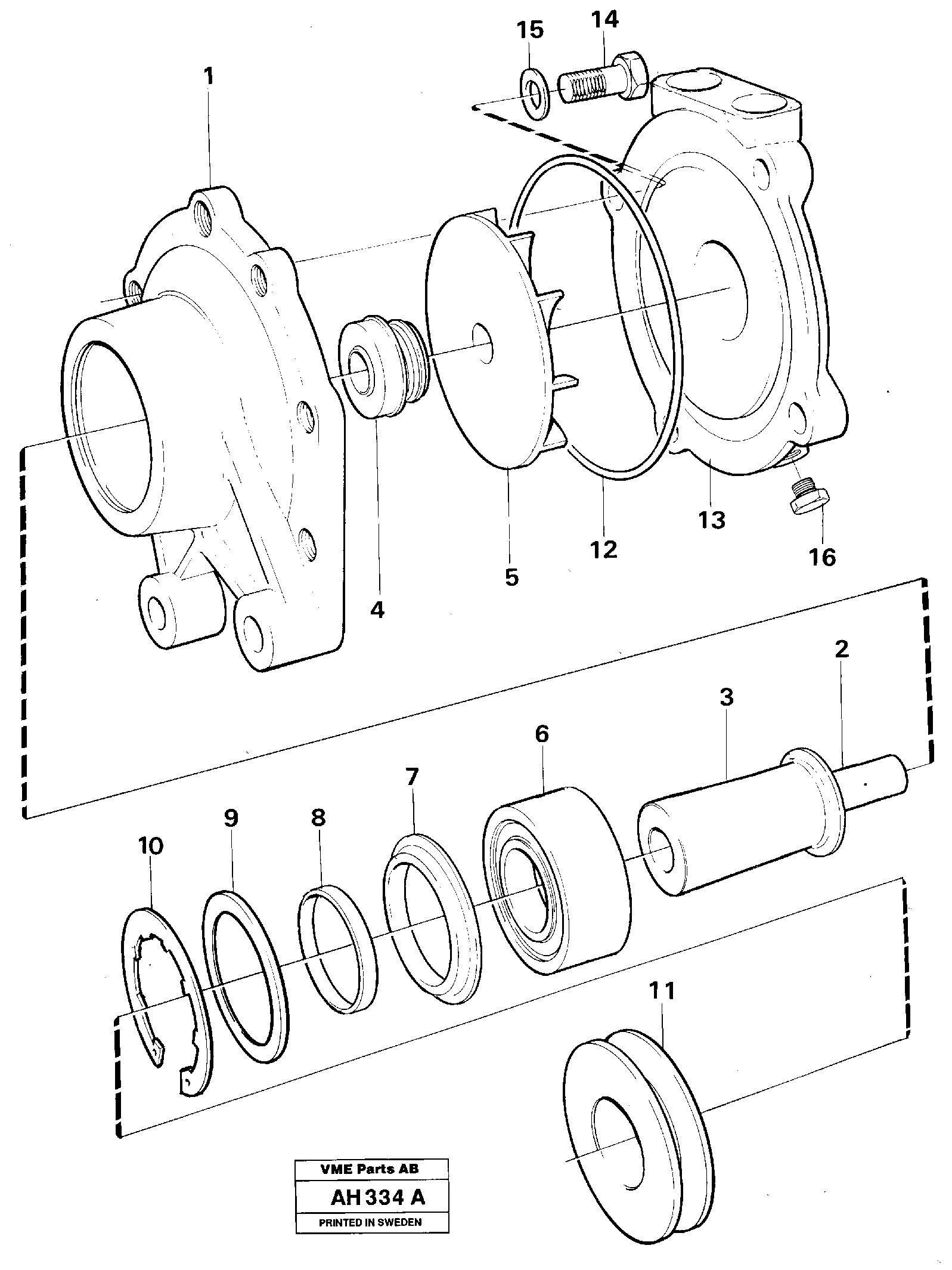 Water pump 92006, ENG 86348 - — volvo parts diagram