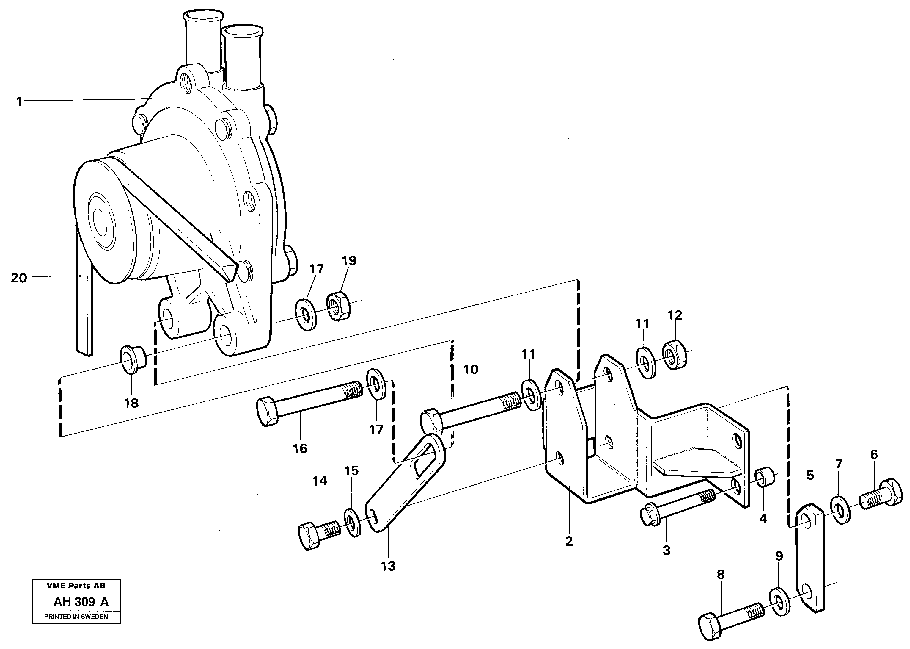 Waterpump, assembly 92006, ENG - 86347 — volvo parts diagram