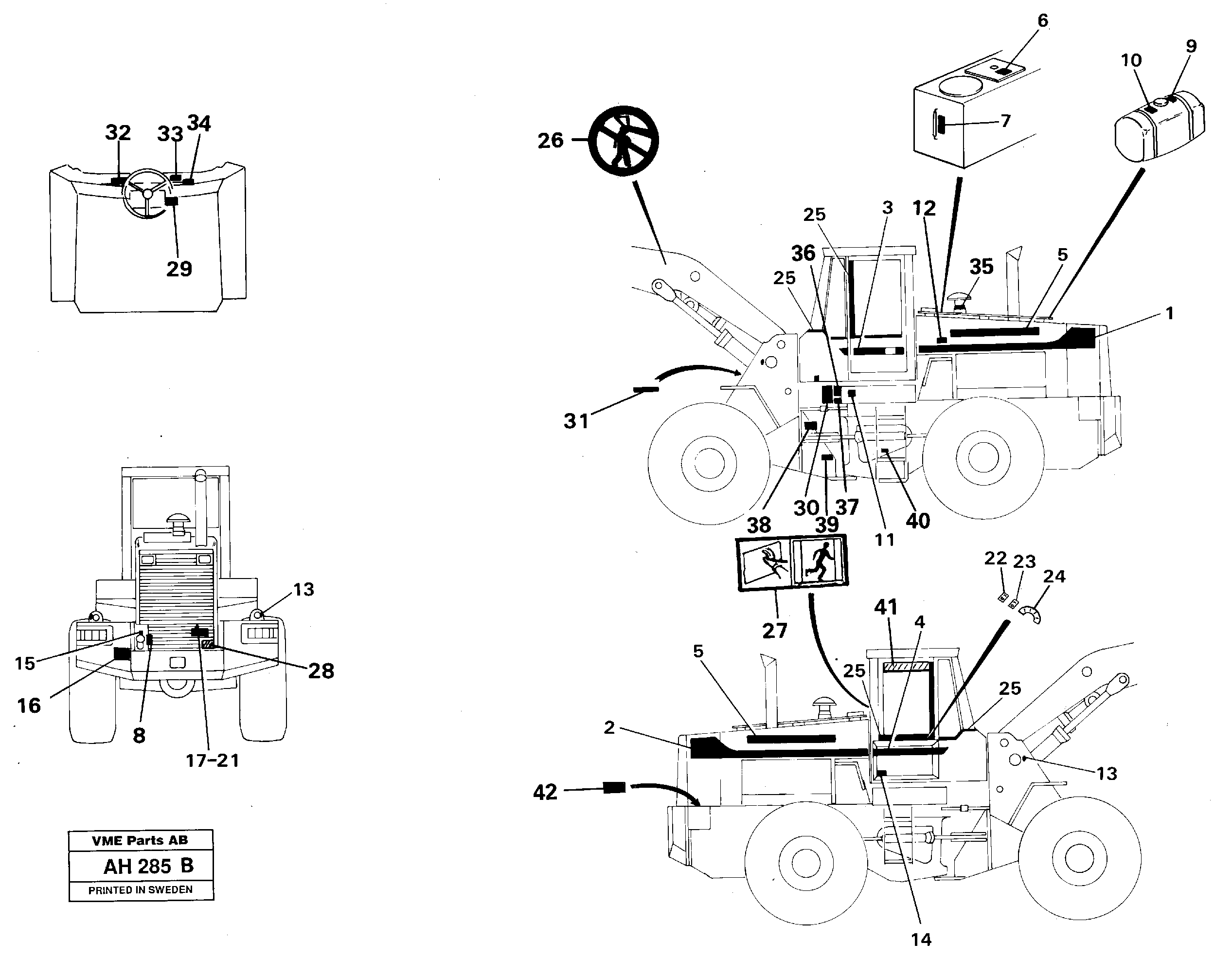 Sign plates and decals — volvo parts diagram