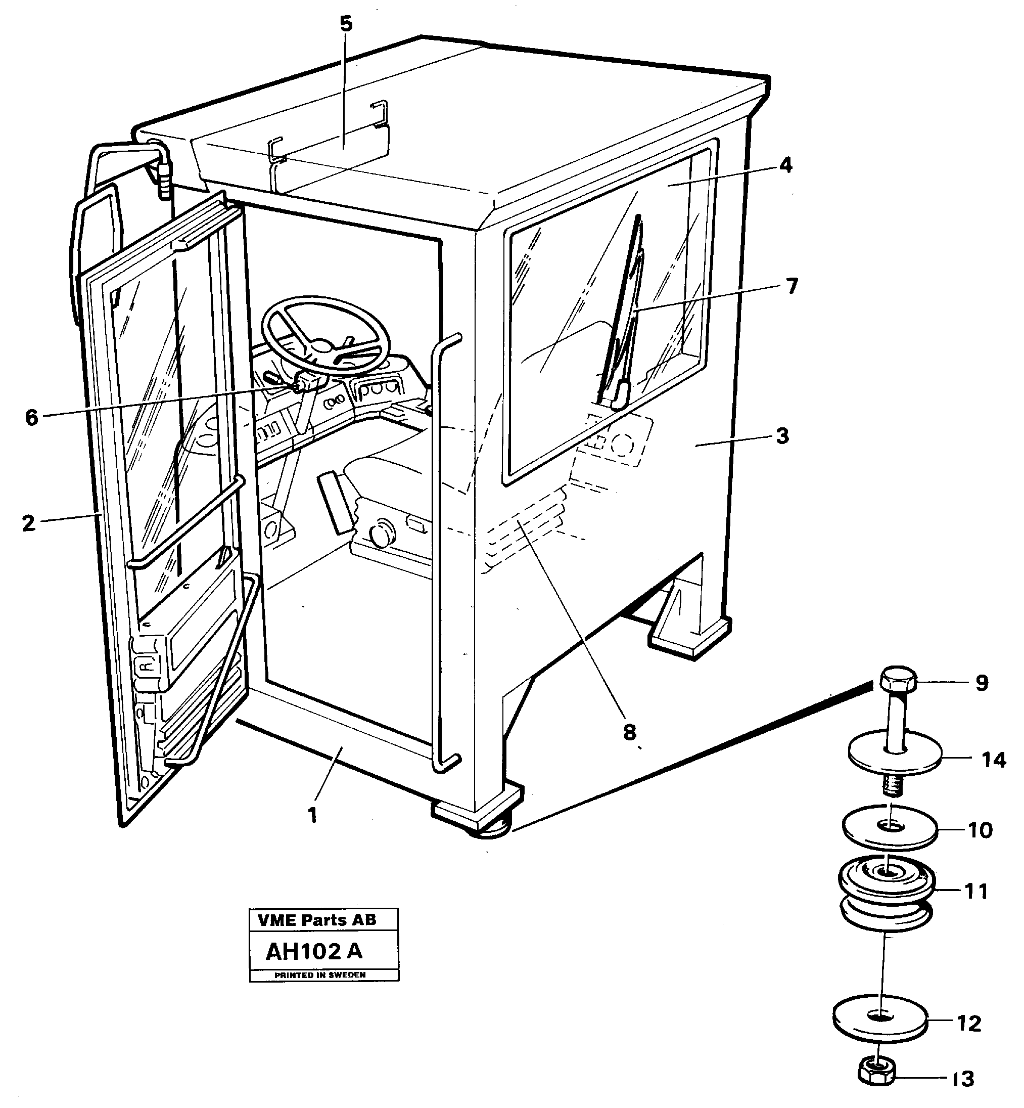 Operator's cab — volvo parts diagram