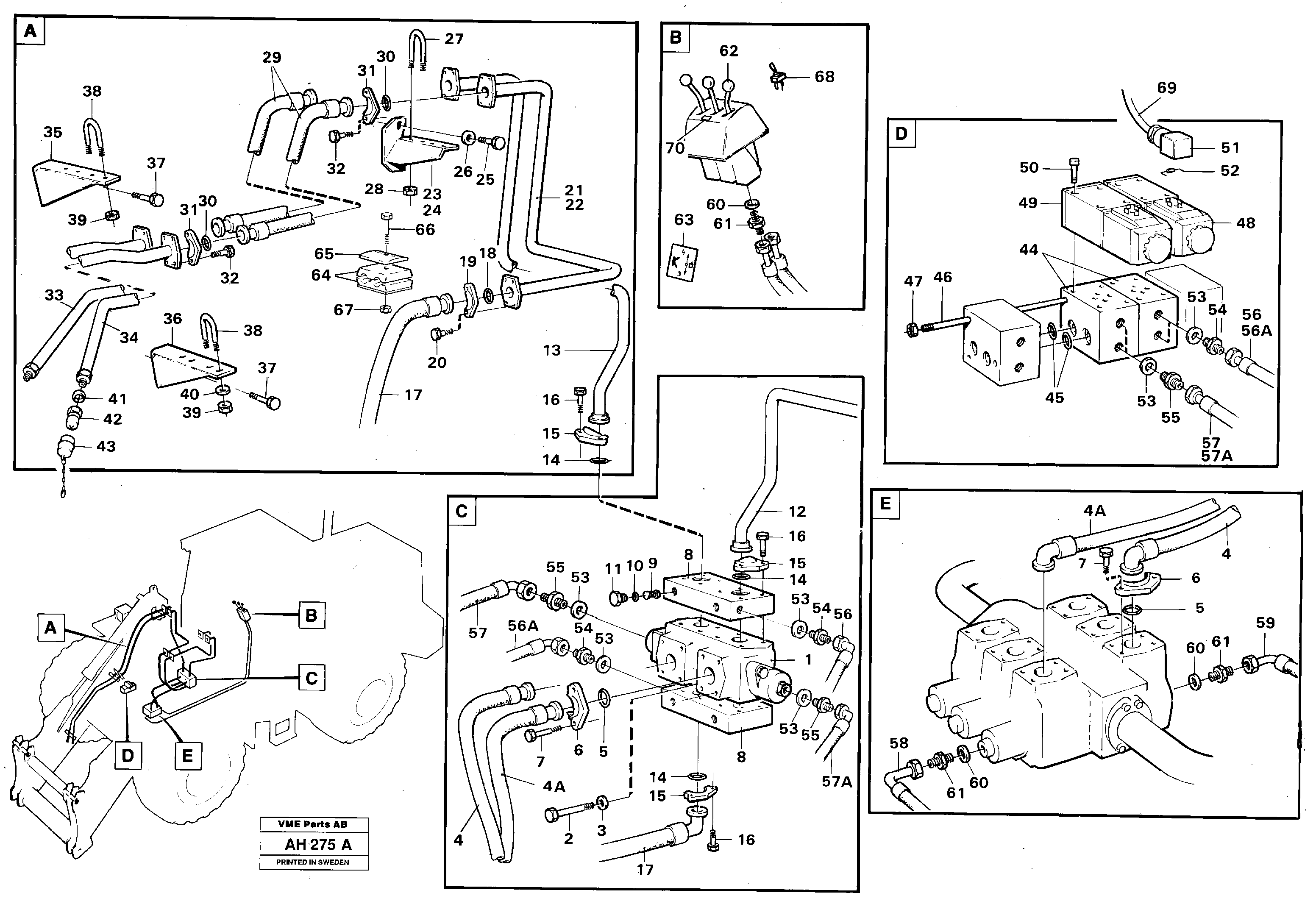 Extra hydraulic equipment, 3rd and 4th function  91979 — volvo parts diagram
