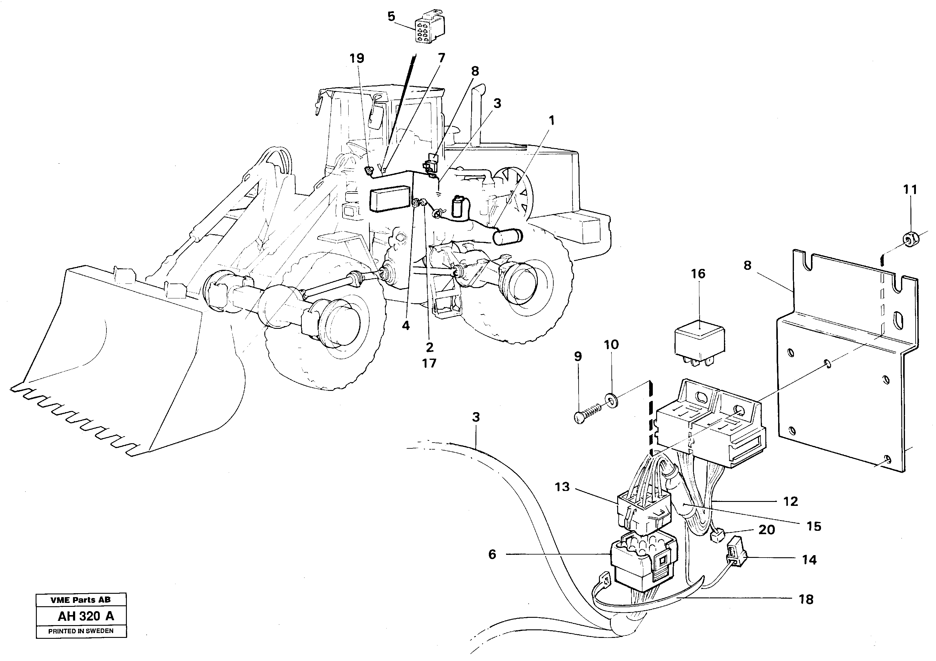 Cable harness for air conditioning  92244 — volvo parts diagram