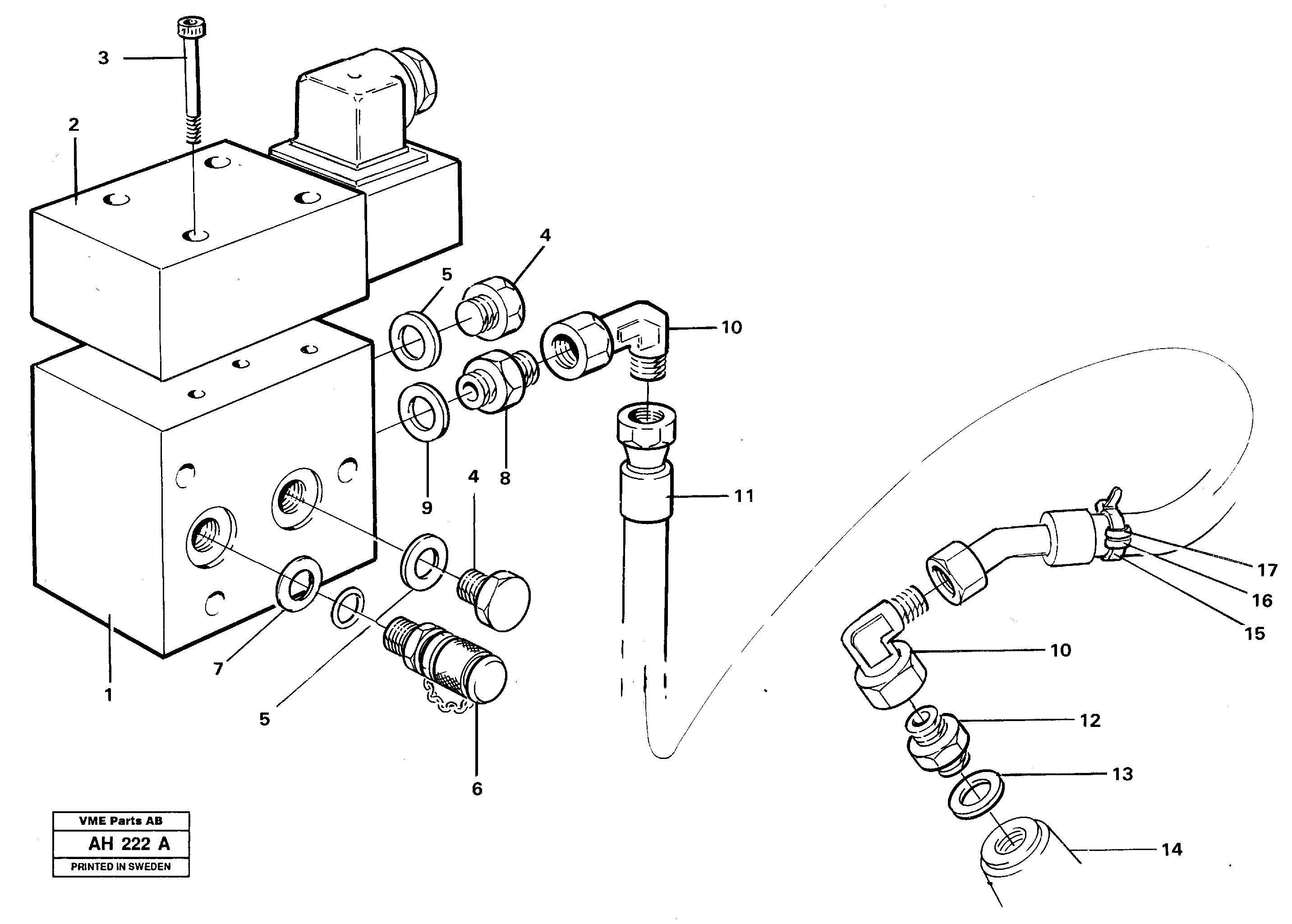 Differential lock hydraulic line — volvo parts diagram
