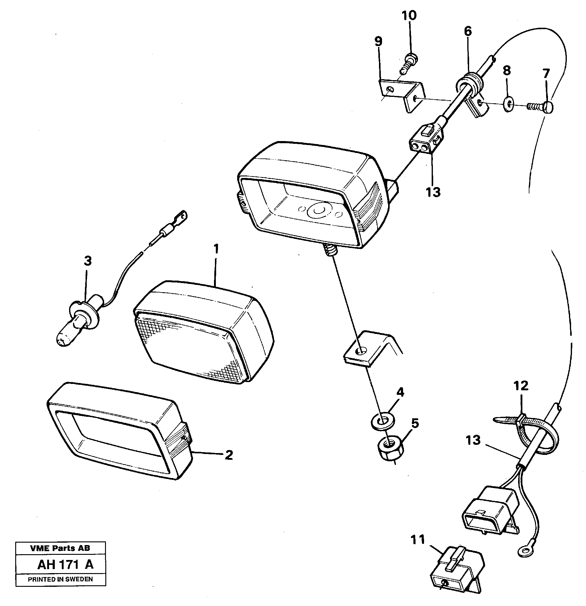 Attachment light 91994 — volvo parts diagram