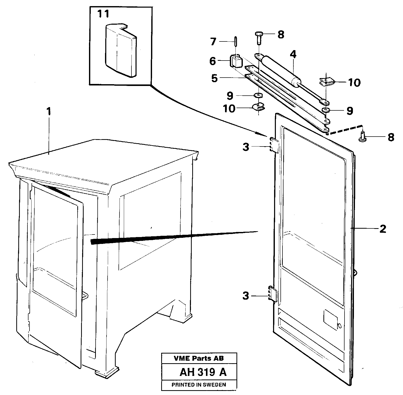 Door mounting — volvo parts diagram