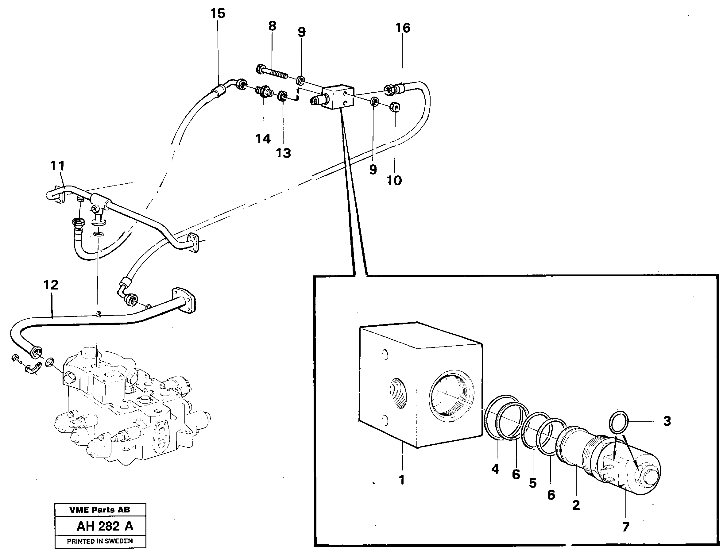Single acting lifting function  91960 — volvo parts diagram