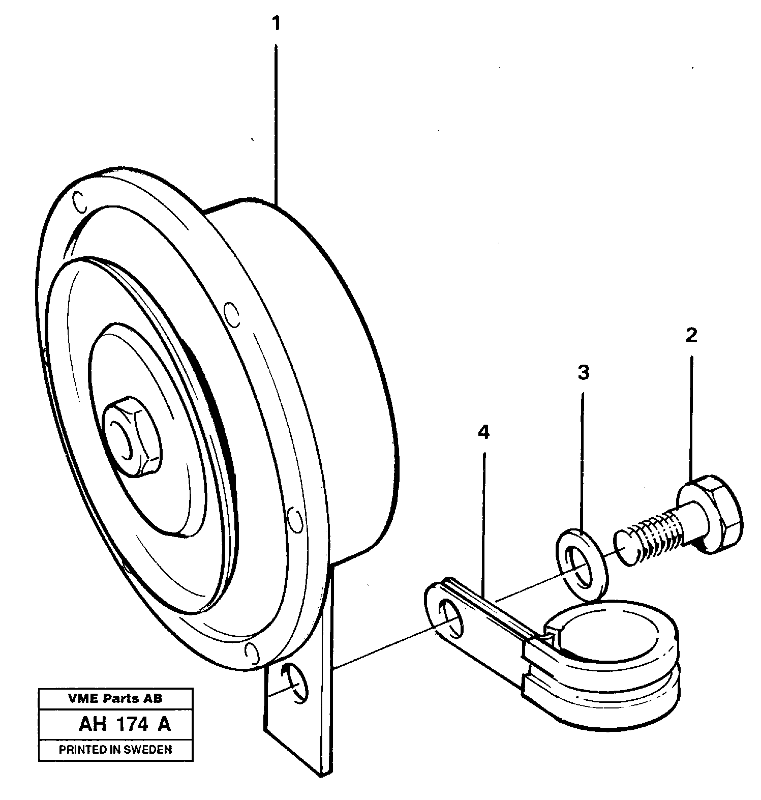 Compressor horn — volvo parts diagram