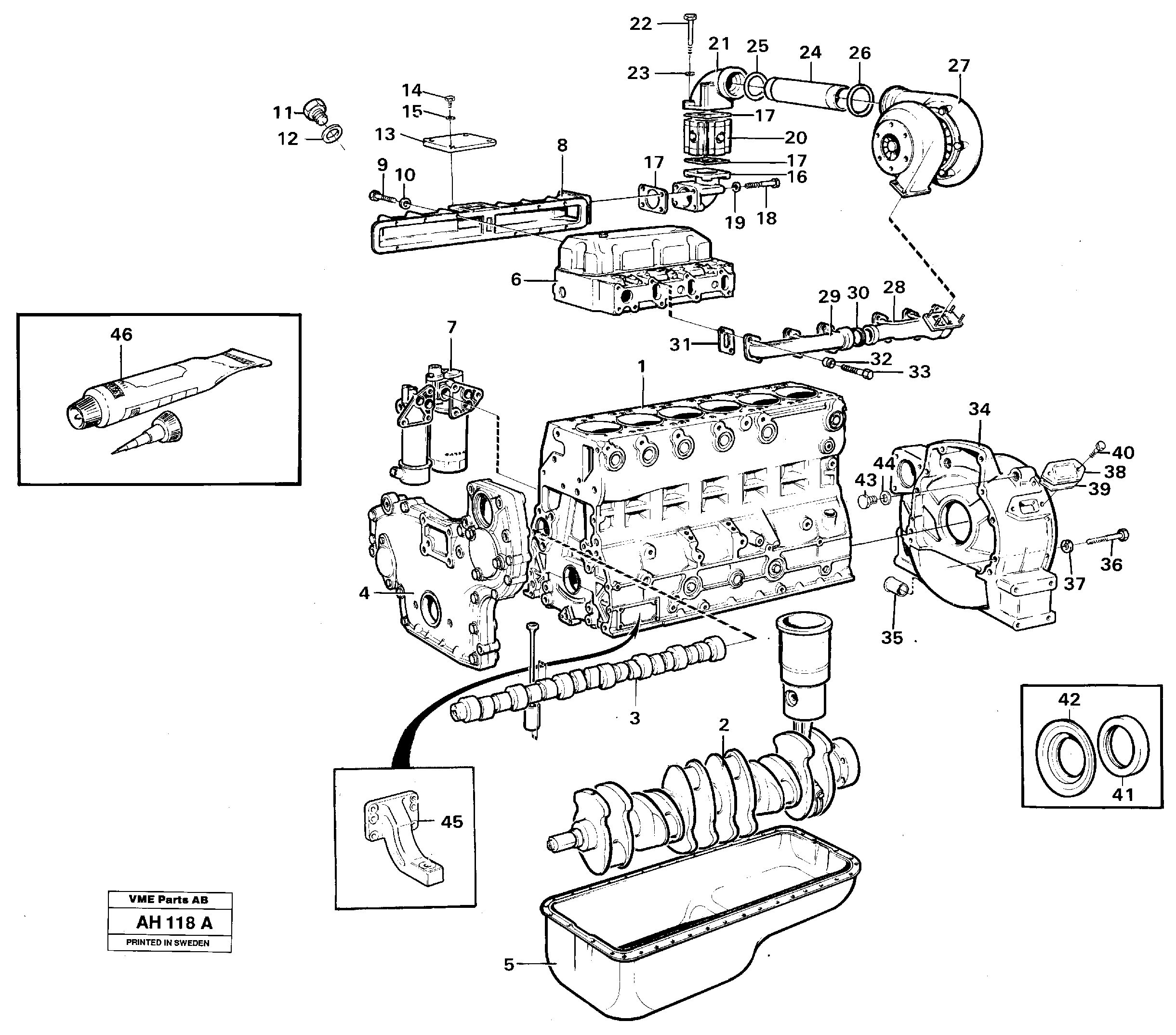 Engine, assembly — volvo parts diagram