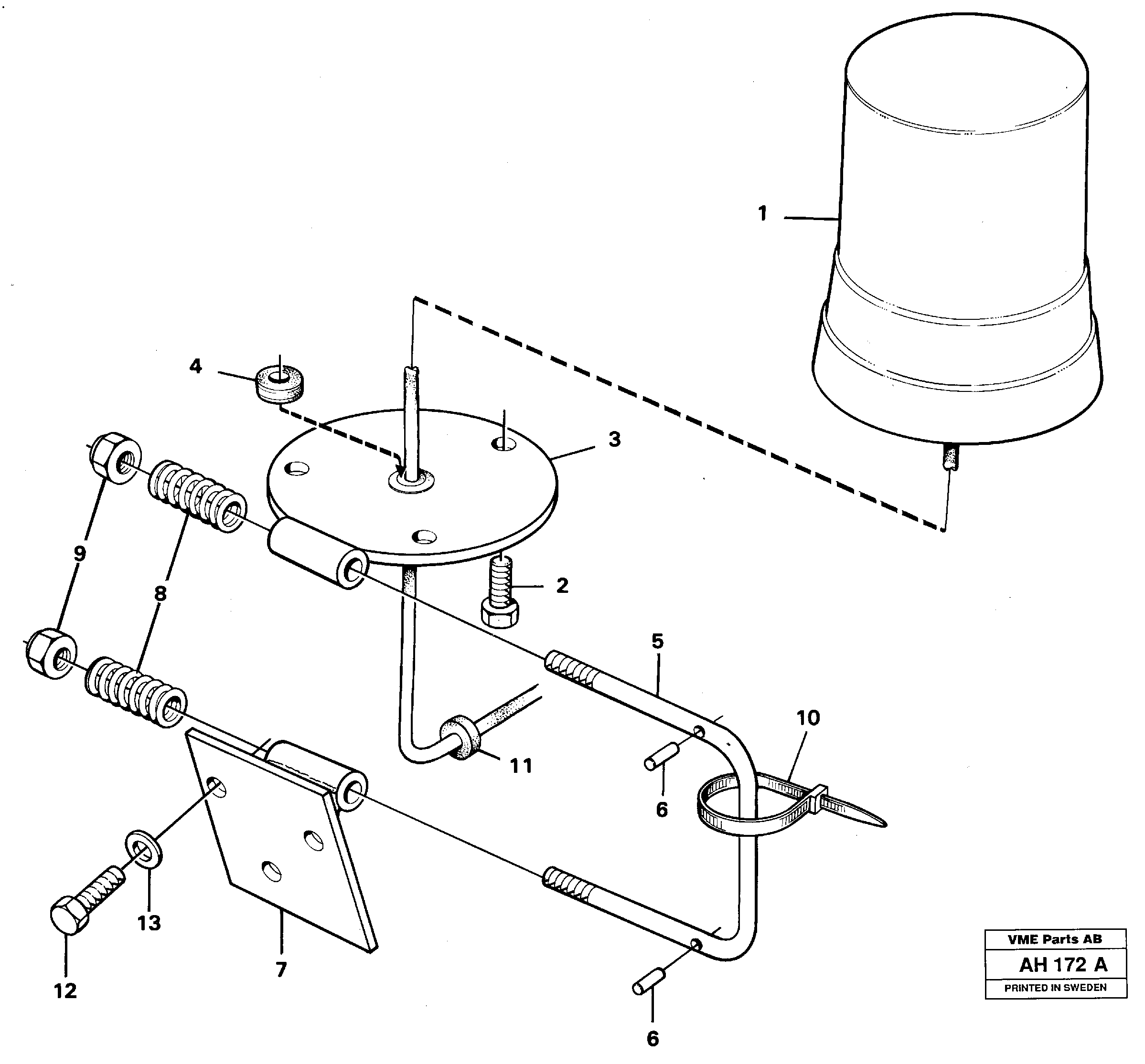 Rotating beacon 91896 — volvo parts diagram
