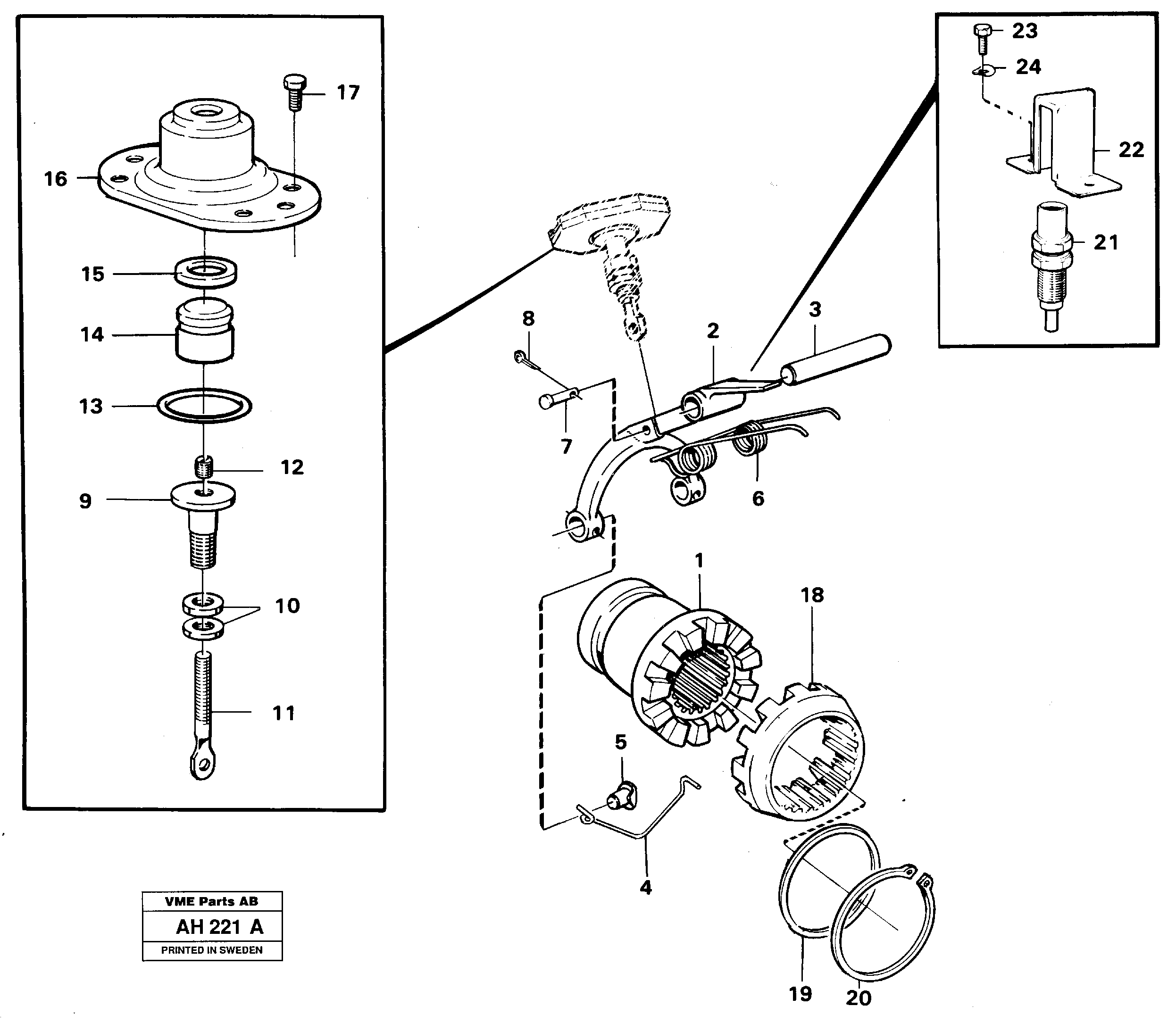 Differential lock AH 55E — volvo parts diagram