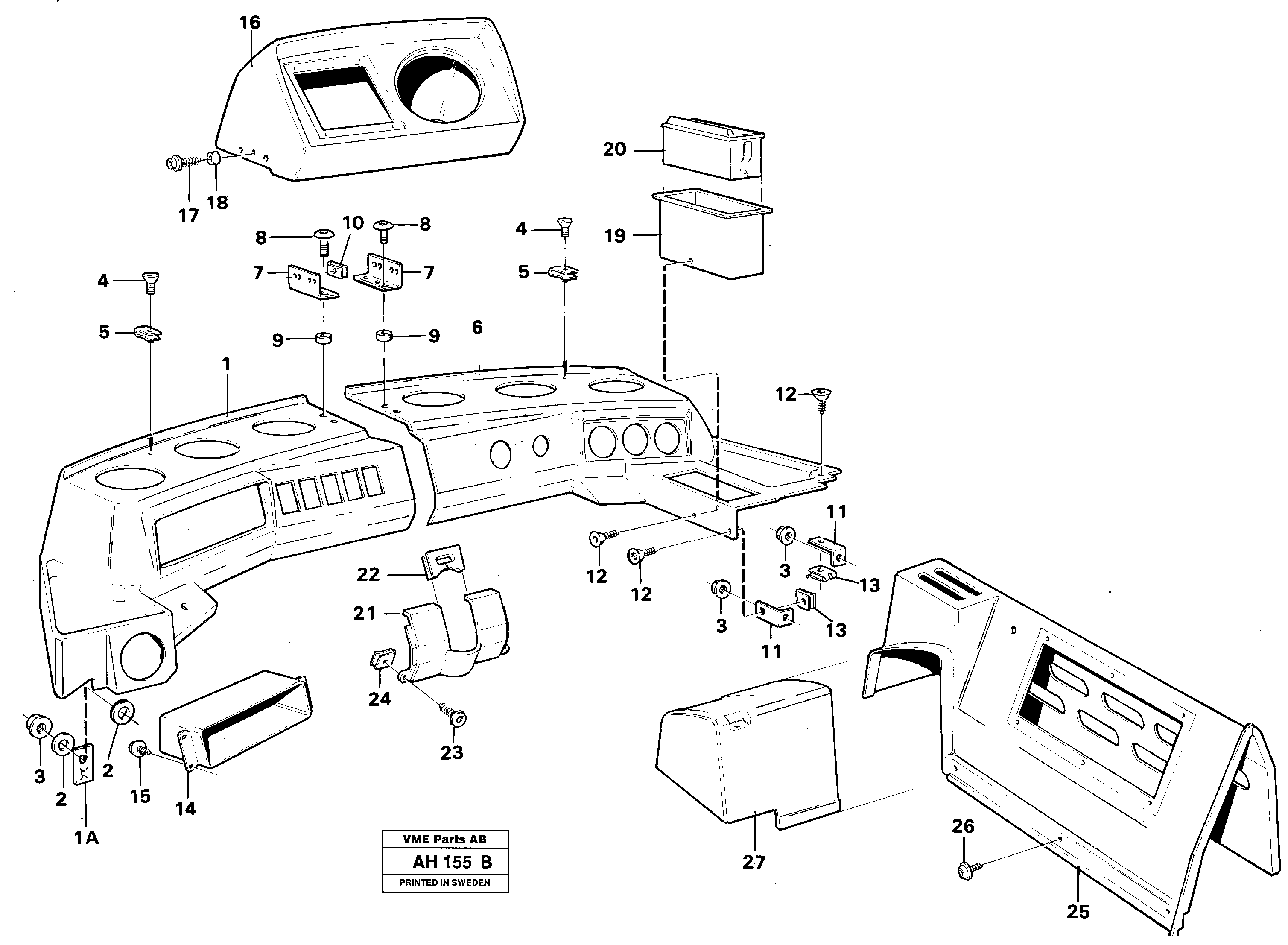 Instrument panel — volvo parts diagram