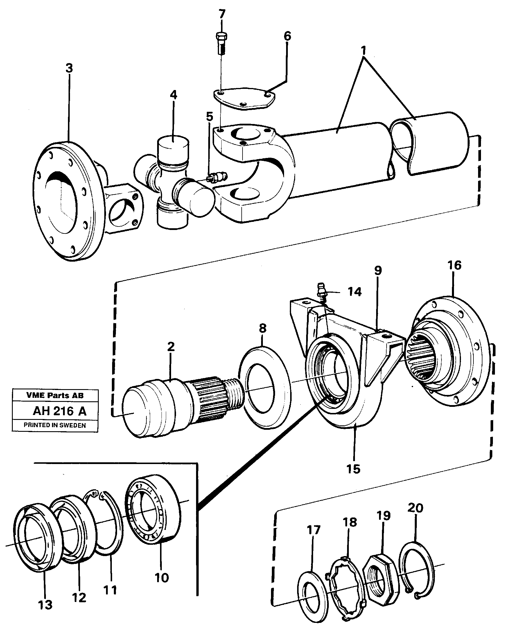 Propeller shaft — volvo parts diagram