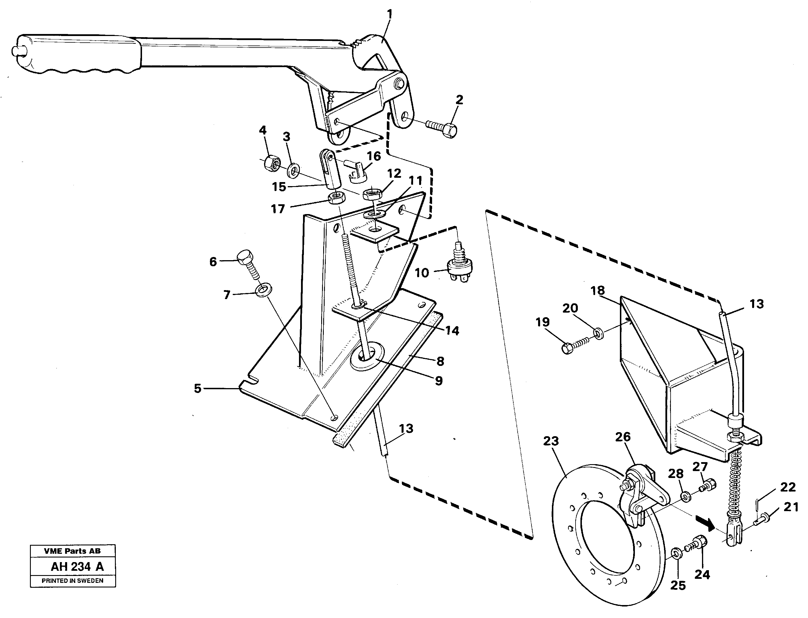 Parking brake — volvo parts diagram
