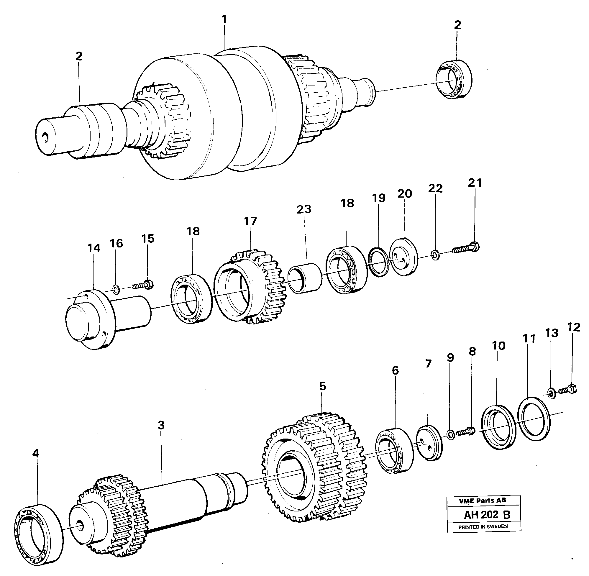 Clutches,gears and shafts — volvo parts diagram