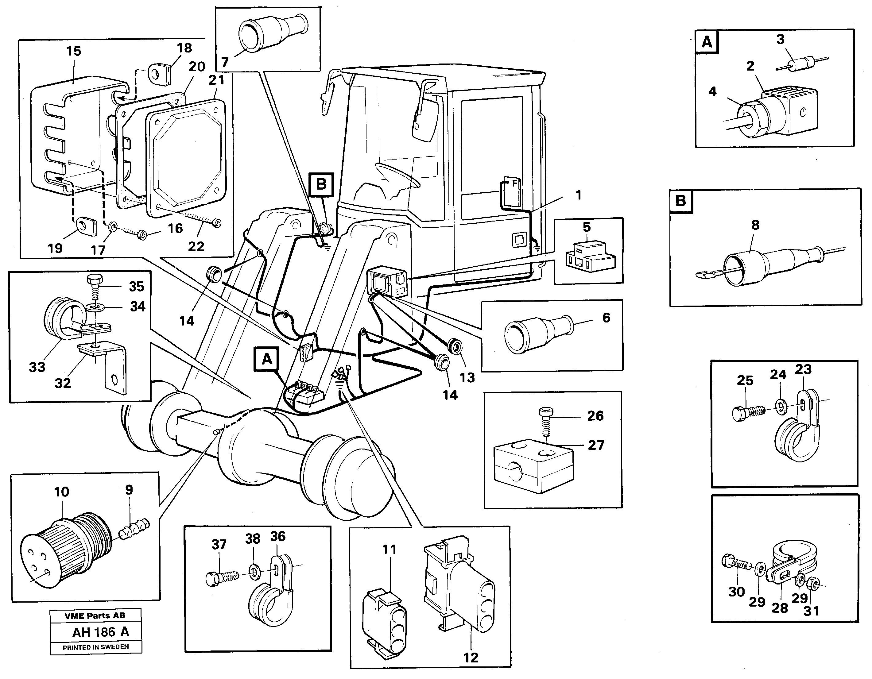 Cable harness, front — volvo parts diagram