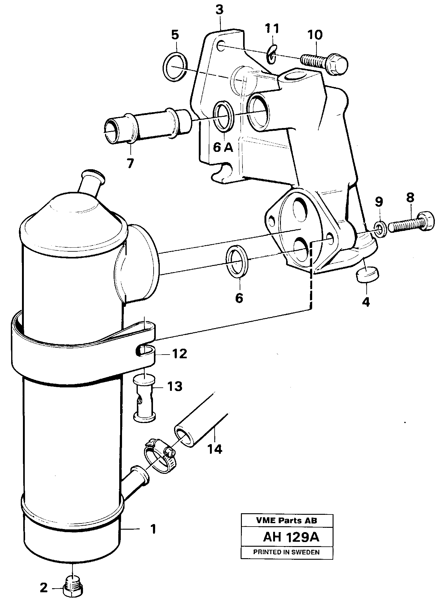 Oil cooler — volvo parts diagram