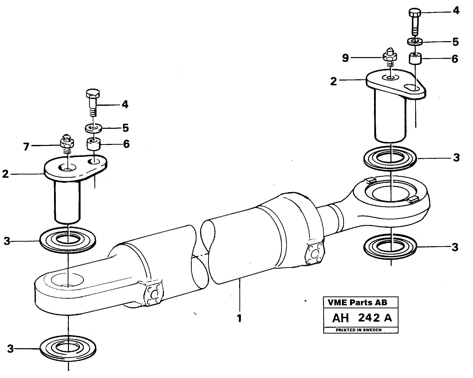 Hydraulic cylinder, assembly — volvo parts diagram