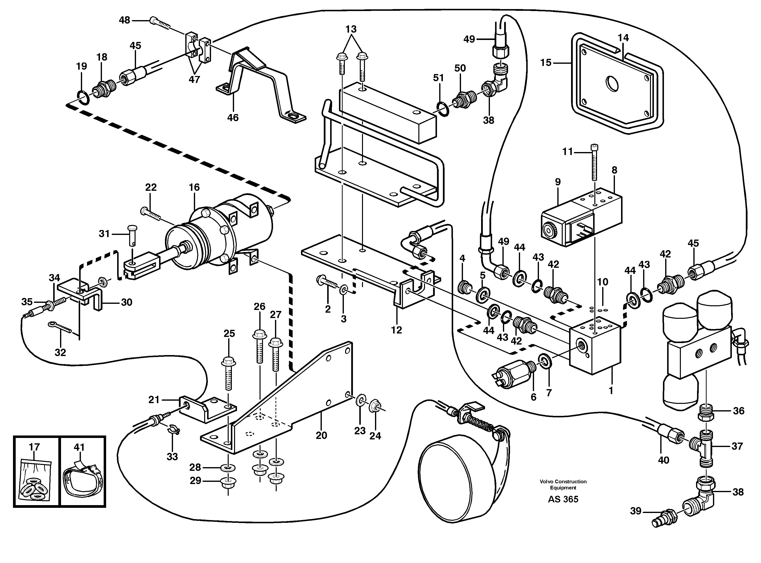 Parking brake, electro -hydraulic 93443 — volvo parts diagram