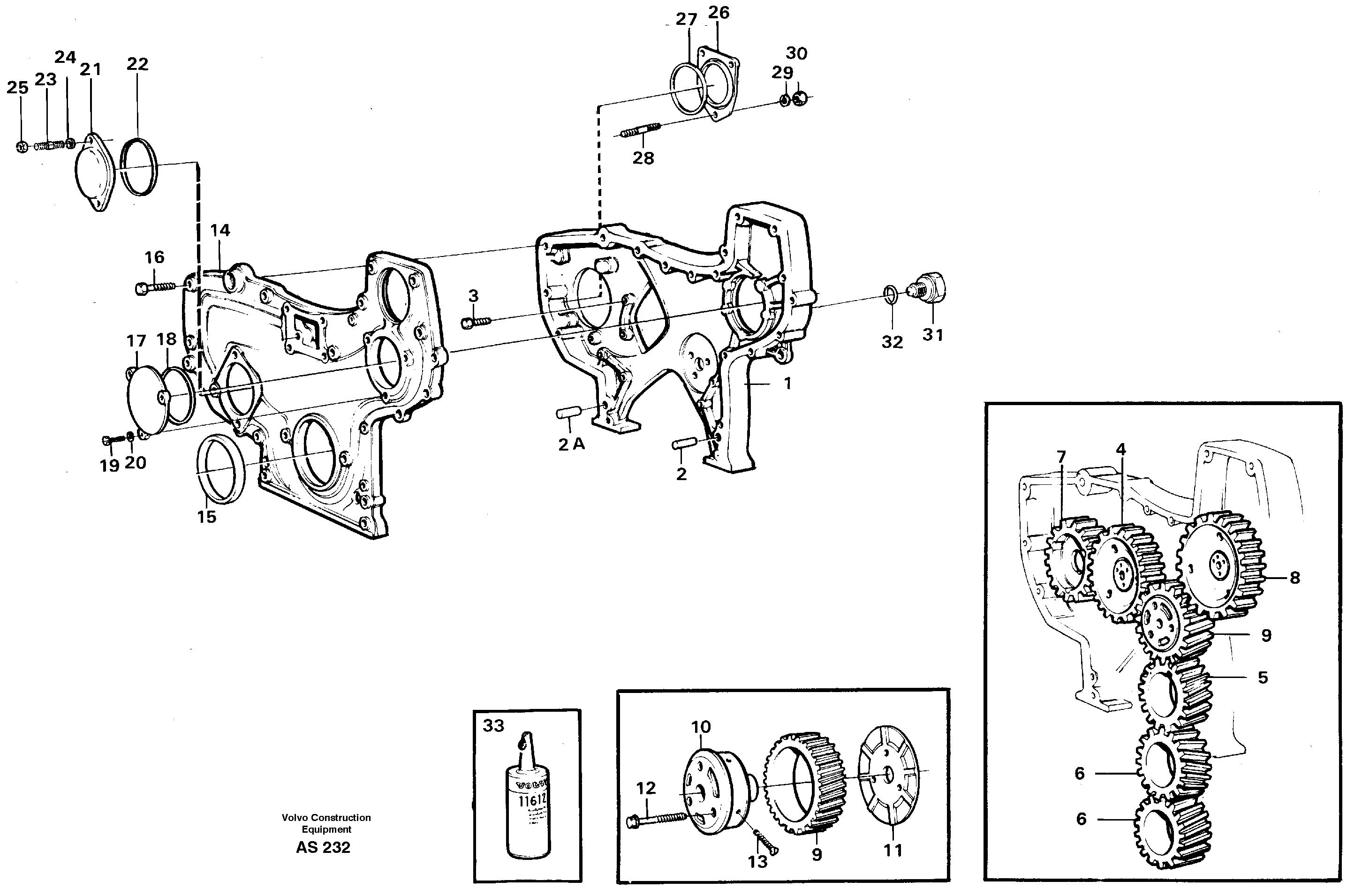 Timing gear casing — volvo parts diagram