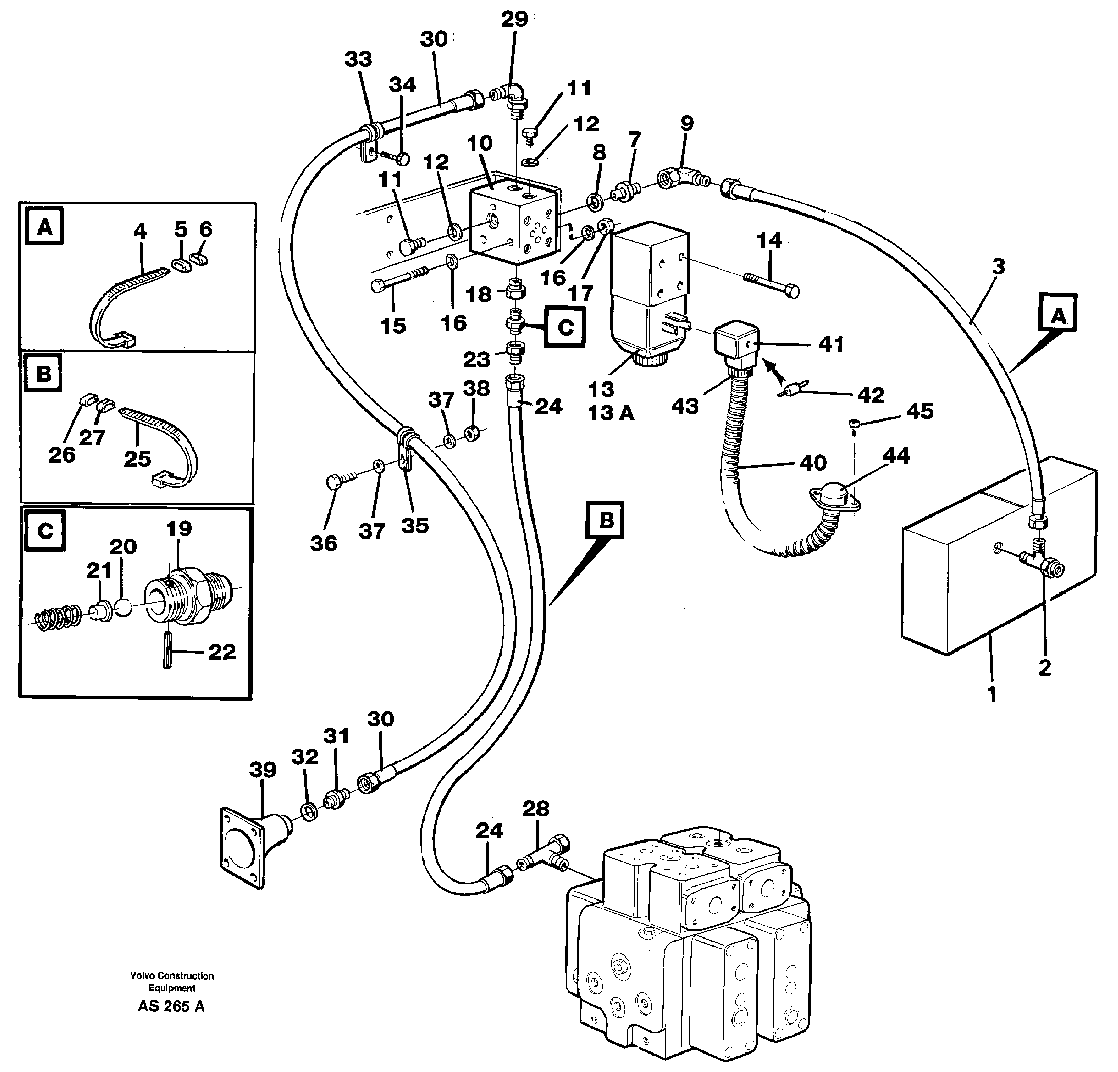 Controls, differential lock  92616, 94645 — volvo parts diagram