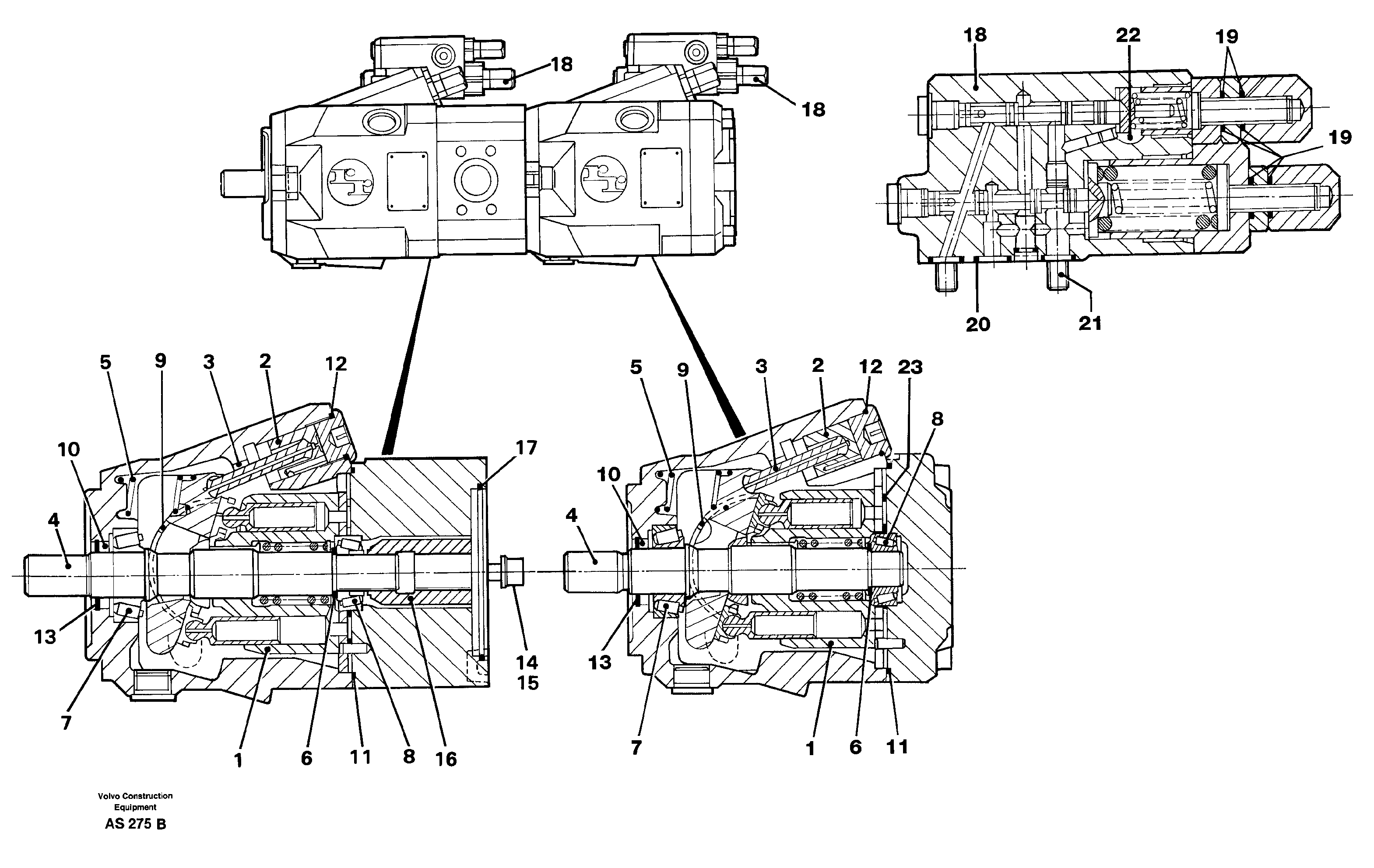 Hydraulic pump  SER NO - 70016 BRAZIL. — volvo parts diagram