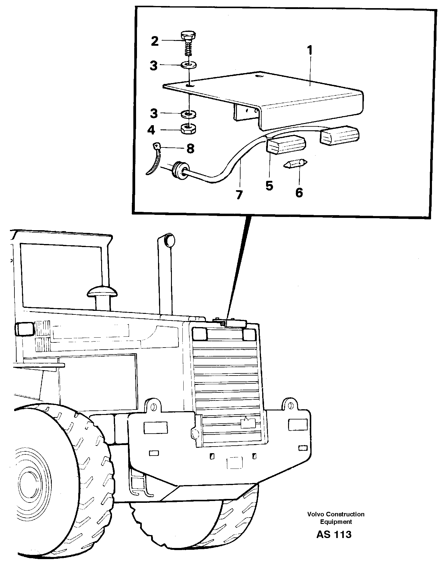 License plate lamp 92457 — volvo parts diagram
