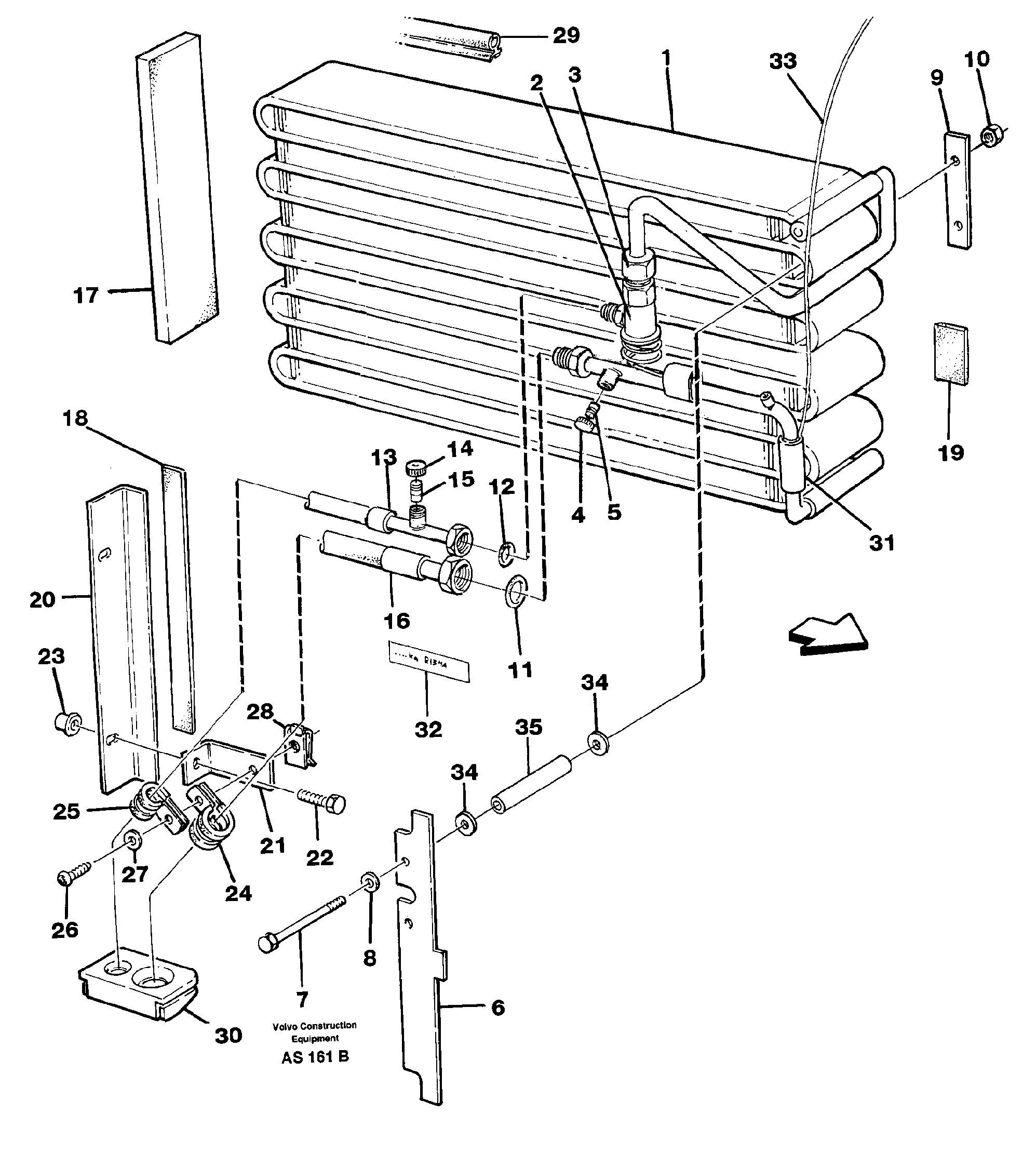Evaporator Assembly 94529, 92632 — volvo parts diagram