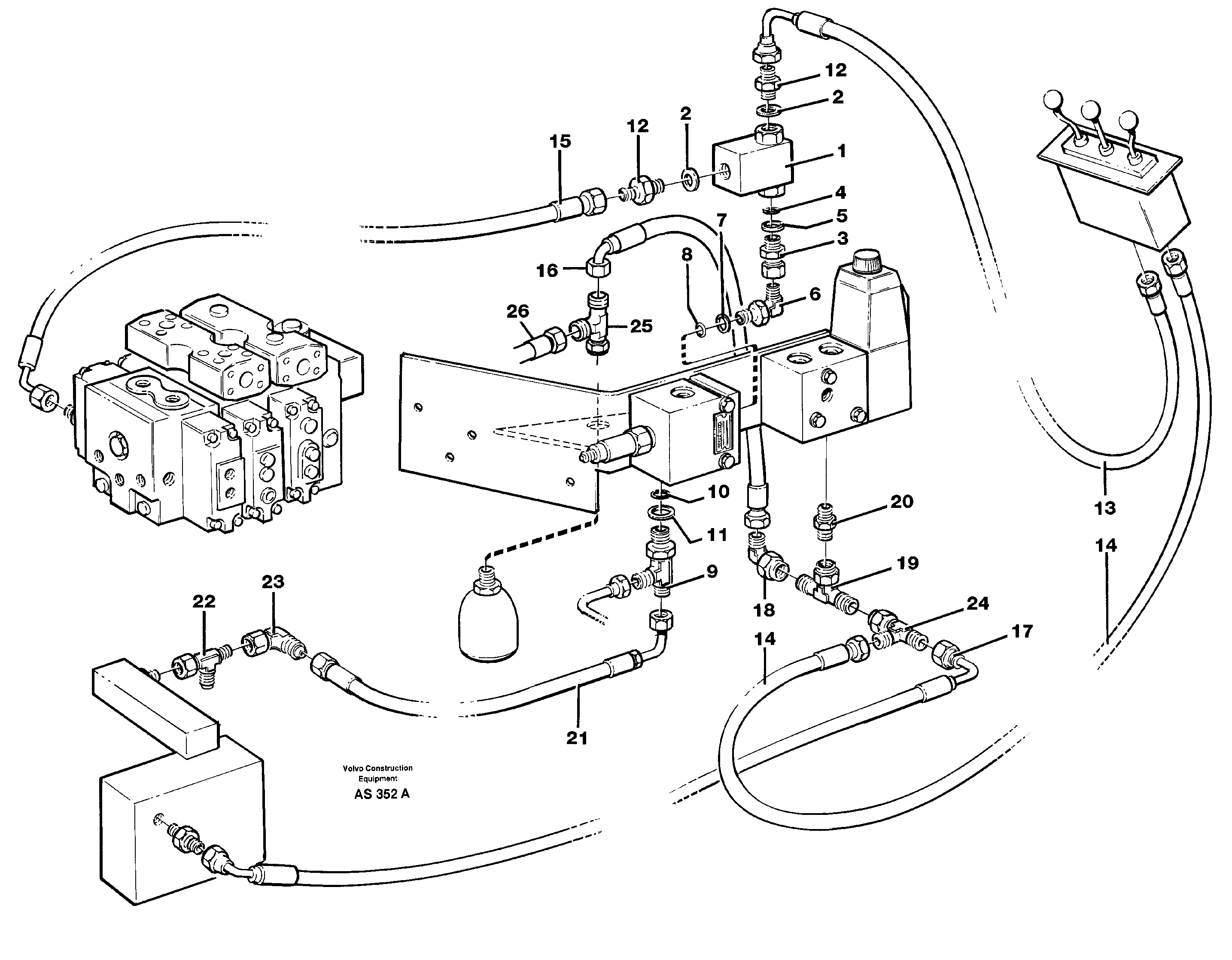 Servo hydraulic: hydraulic lines  94817 — volvo parts diagram