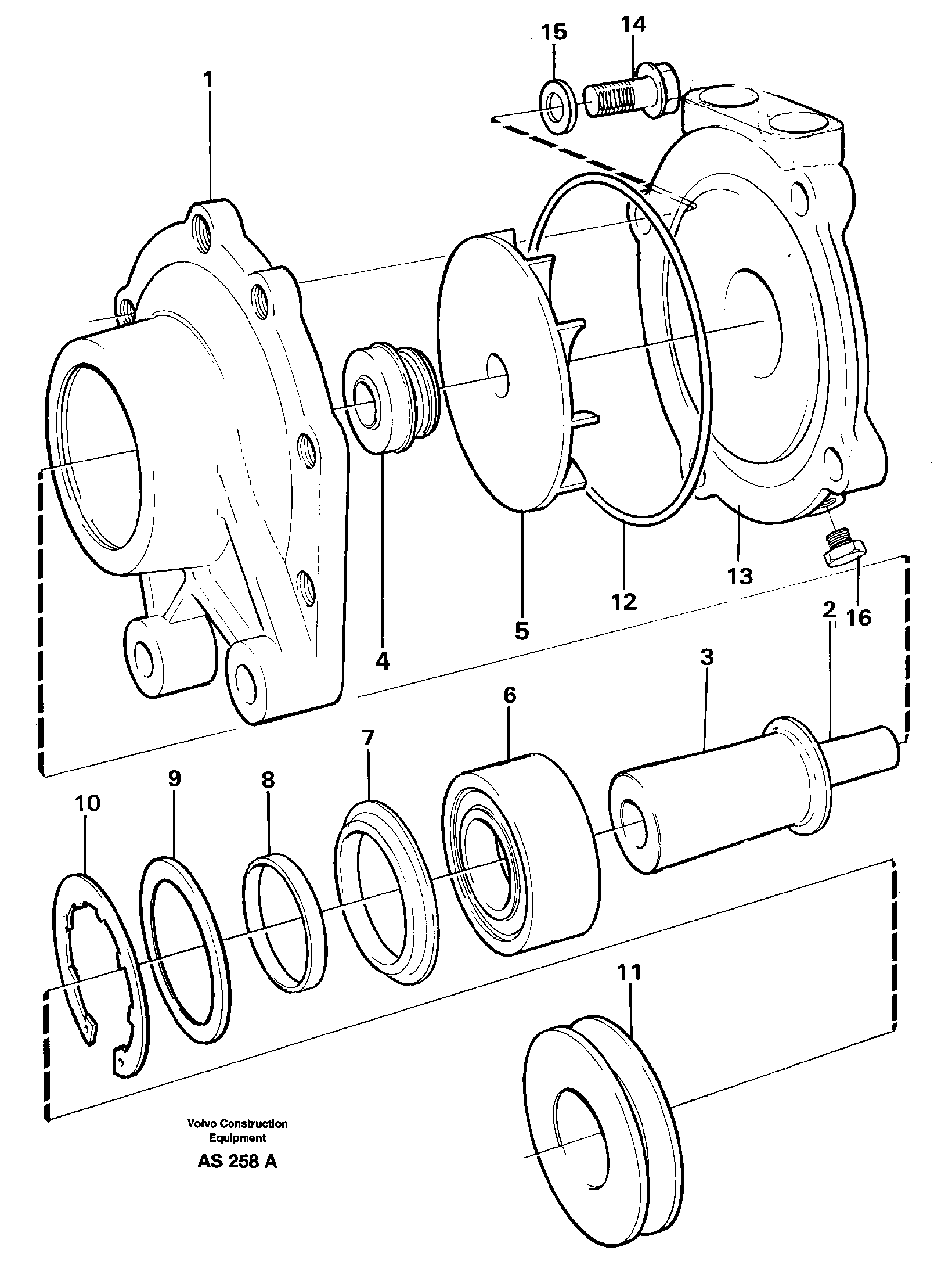 Water pump, intercooler TD 63 KDE — volvo parts diagram