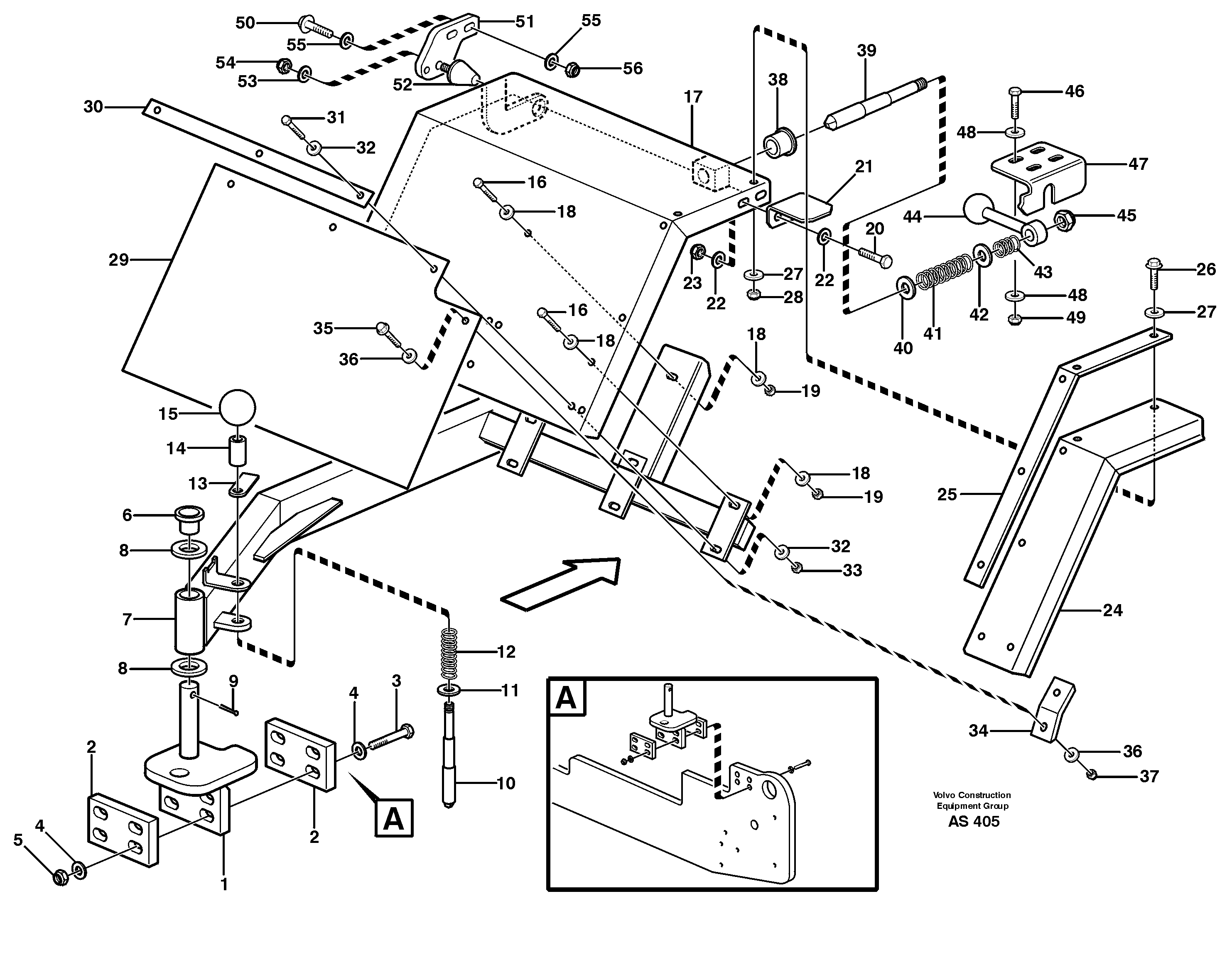 Swing out rear mudguard 94894 — volvo parts diagram