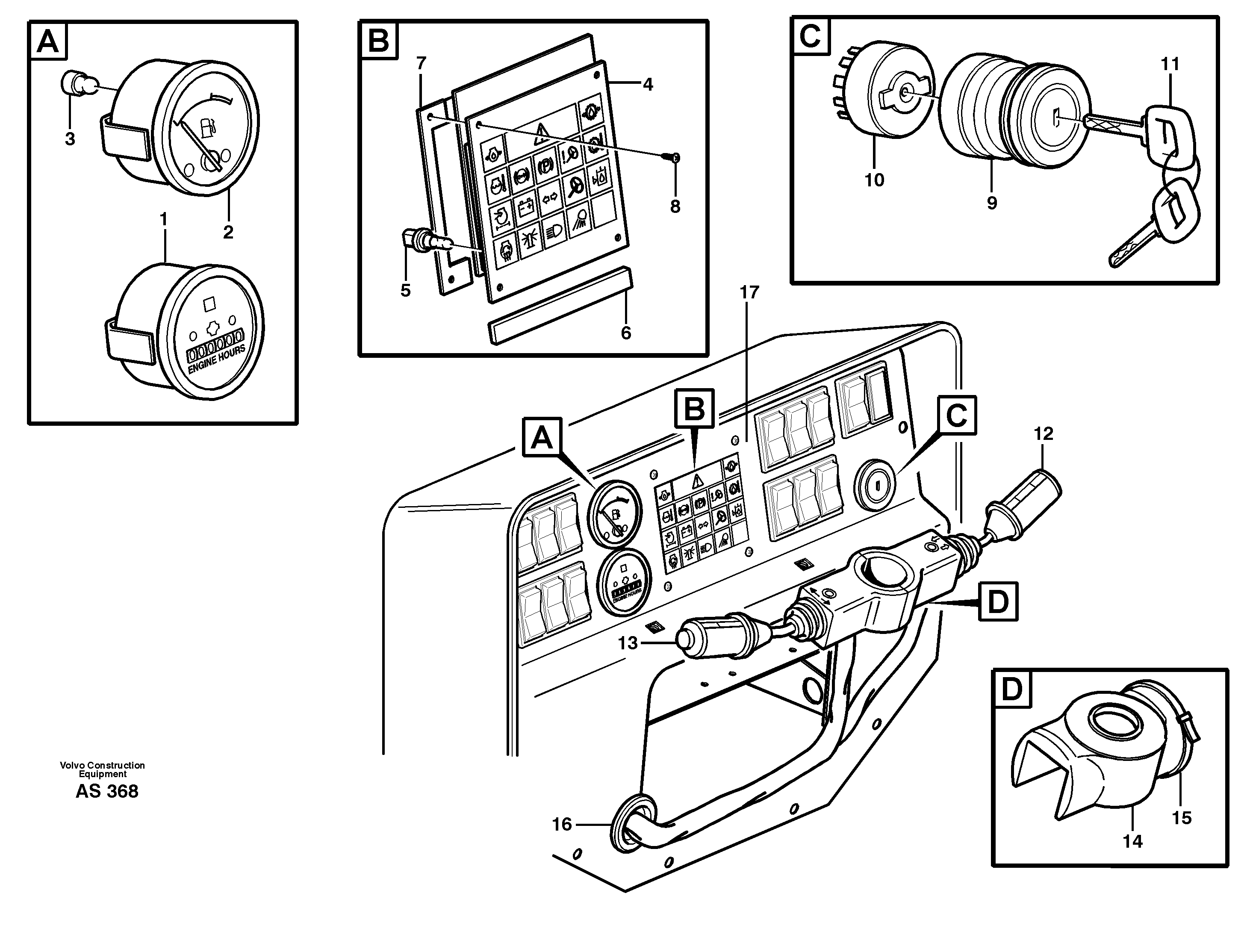 Instruments panel 80001 (33159) — volvo parts diagram