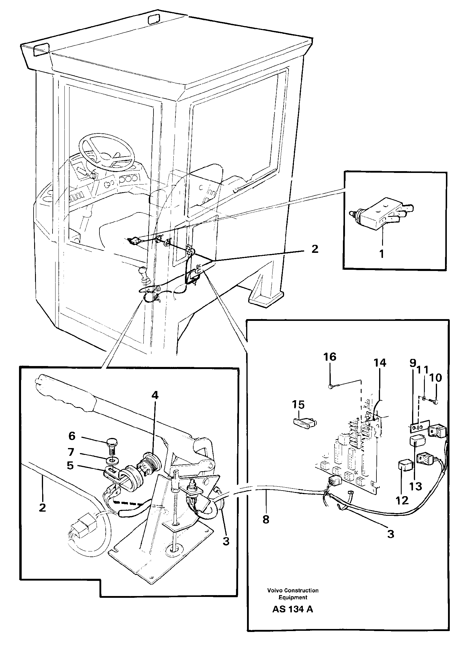 Electrical system: Parking brake alarm  92158 — volvo parts diagram