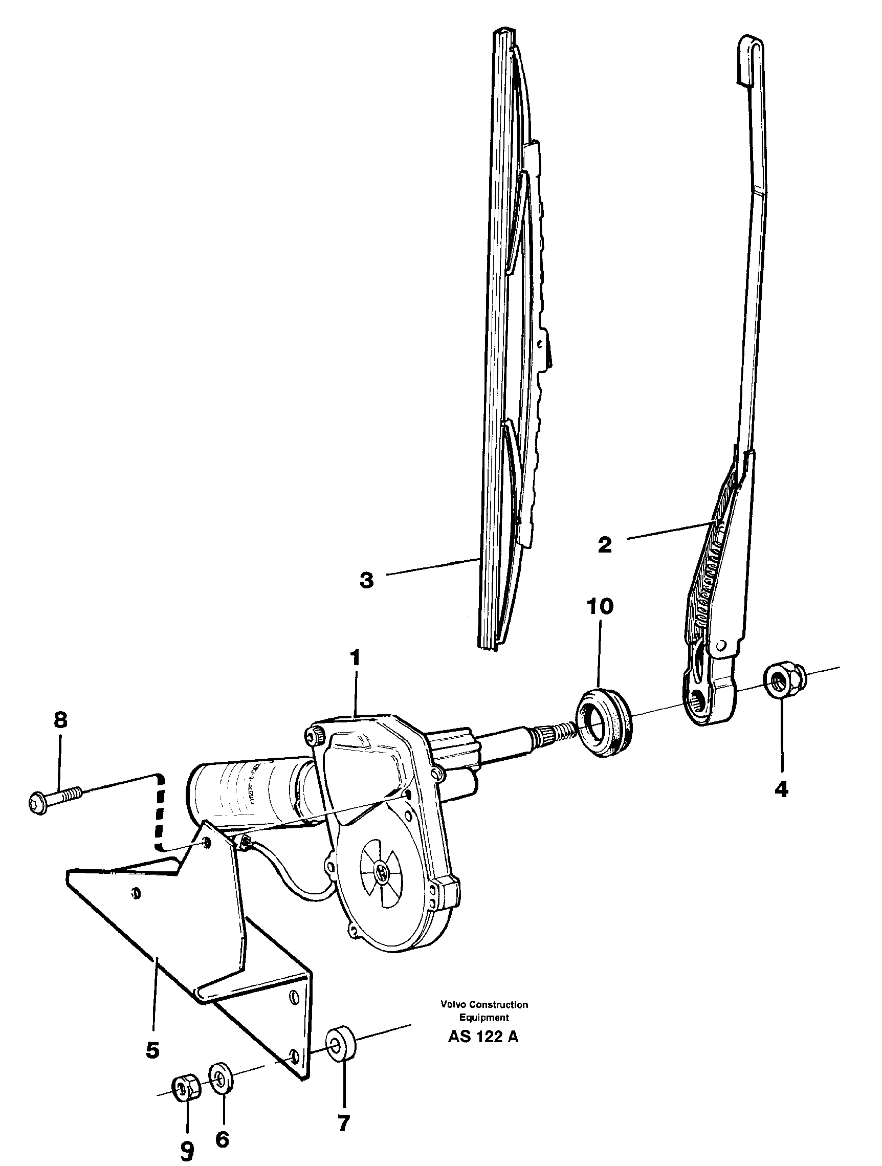 Windshield wiper, rear 92157 — volvo parts diagram