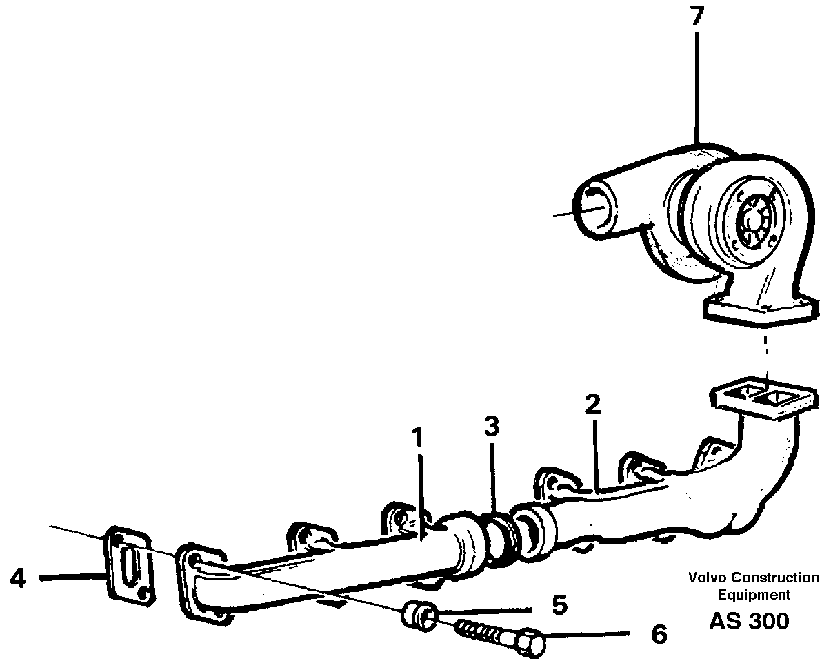Exhaust manifold and installation components — volvo parts diagram
