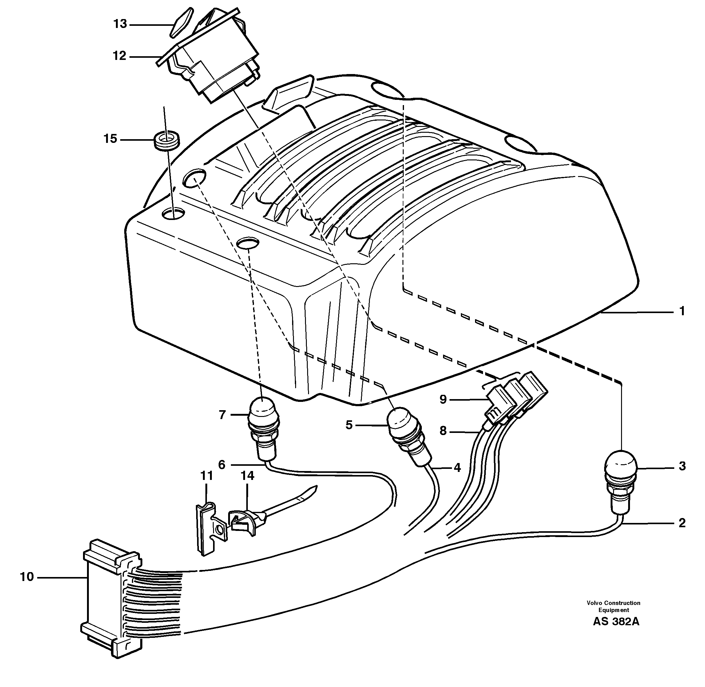 Cable harnesses, gear lever carrier  80033, 80034 — volvo parts diagram