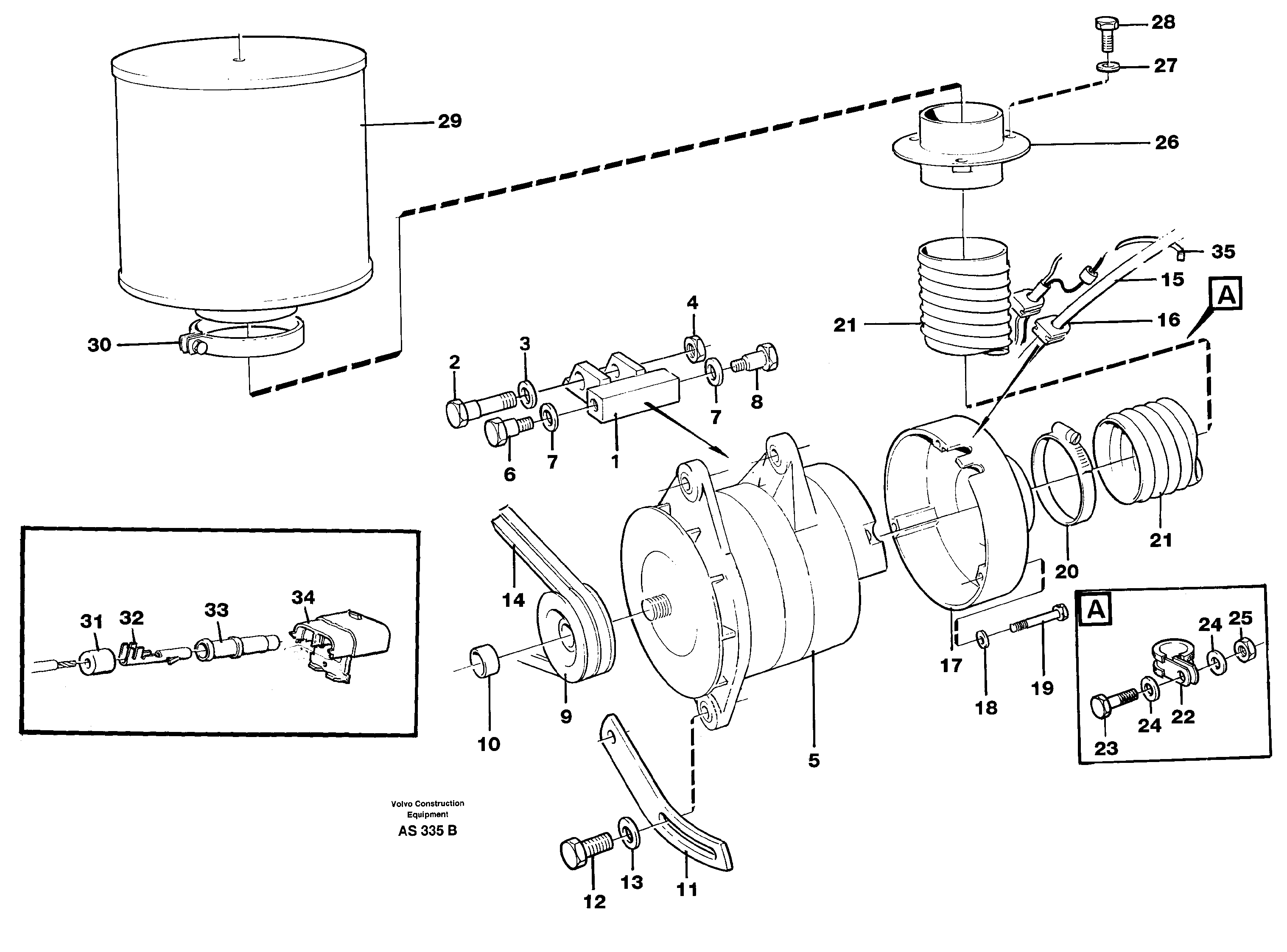 Brushles alternator 50a 94527 — volvo parts diagram