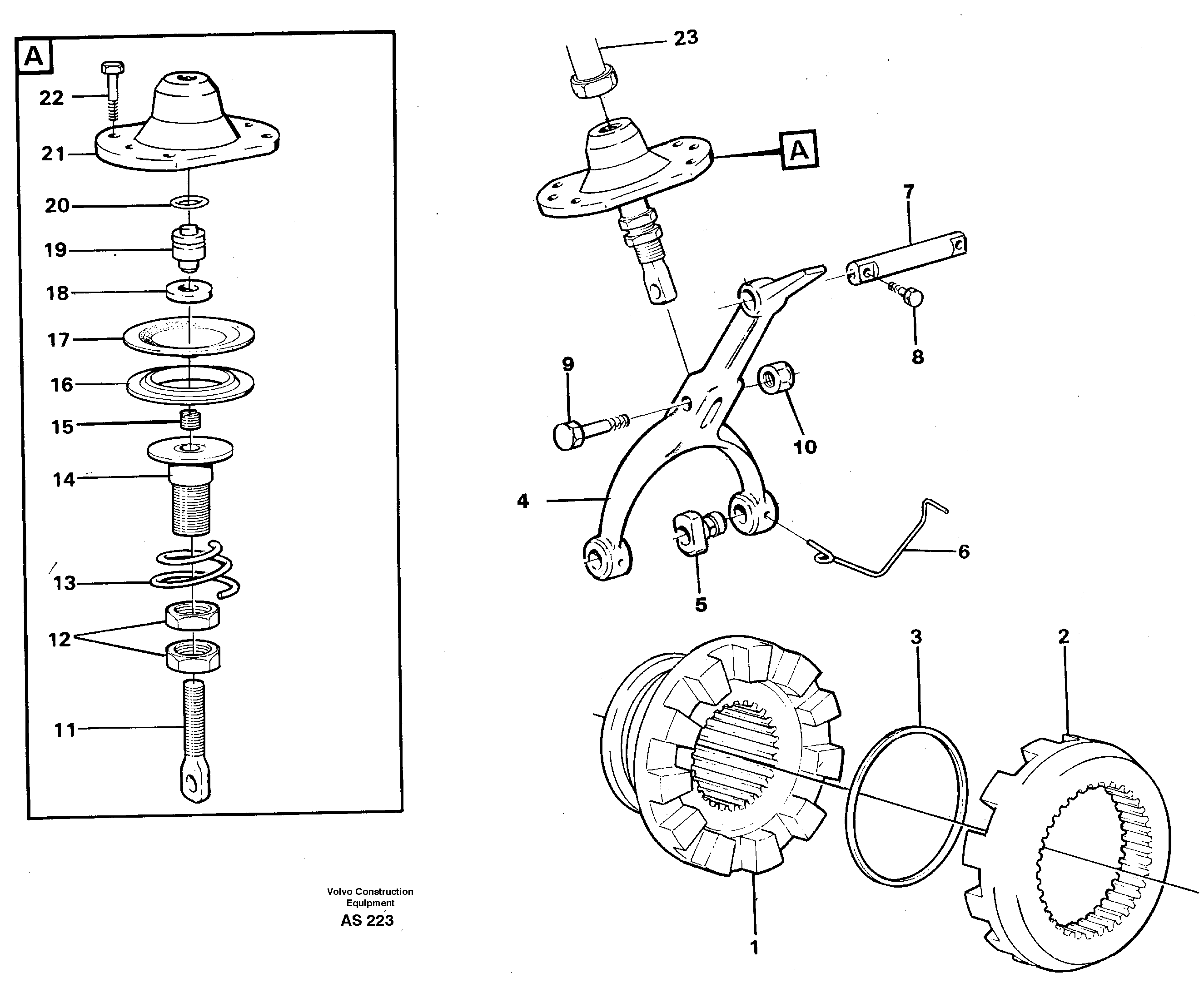 Differential lock  92616, 94645 — volvo parts diagram