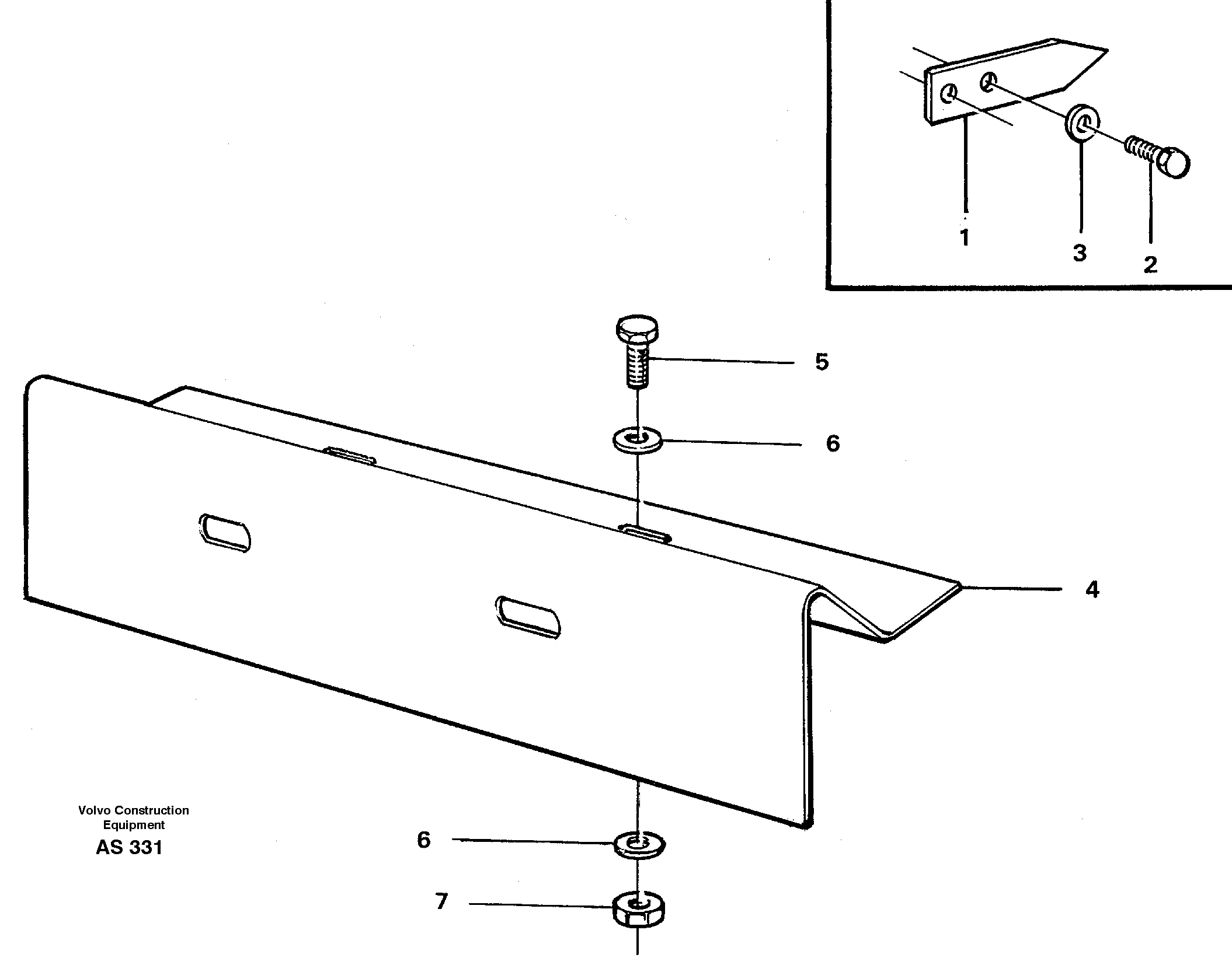 Position pointer and anchorage, license plate 92695 — volvo parts diagram