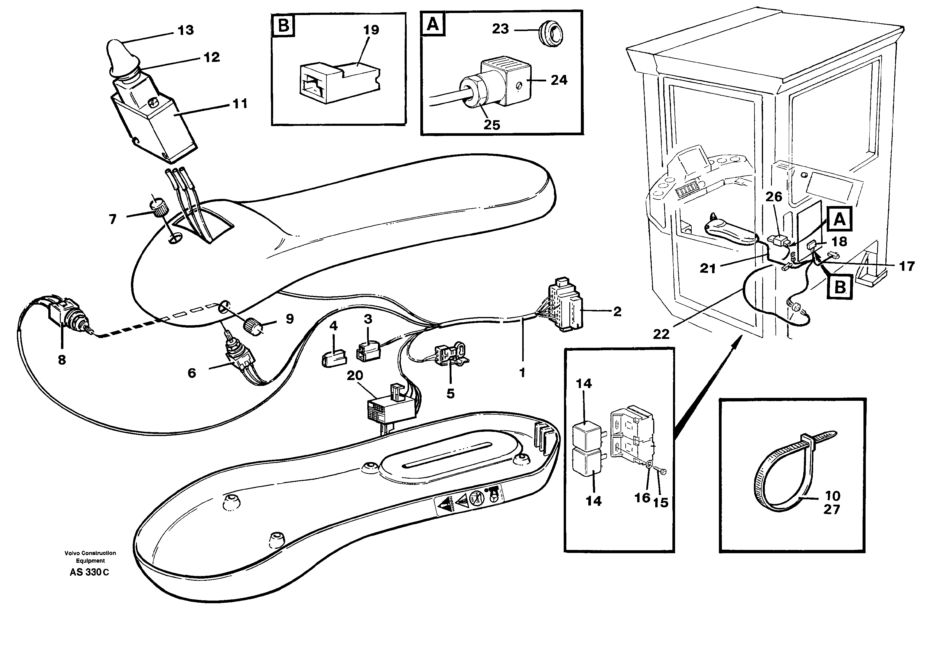 Cable harness for Cdc-steering  94609 — volvo parts diagram