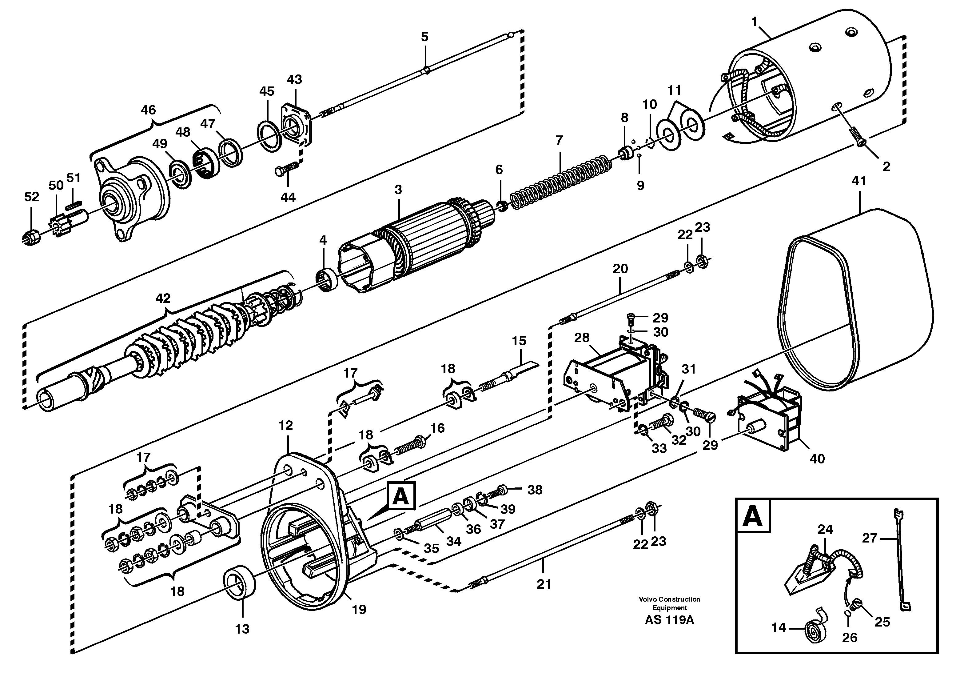 Starter motor — volvo parts diagram