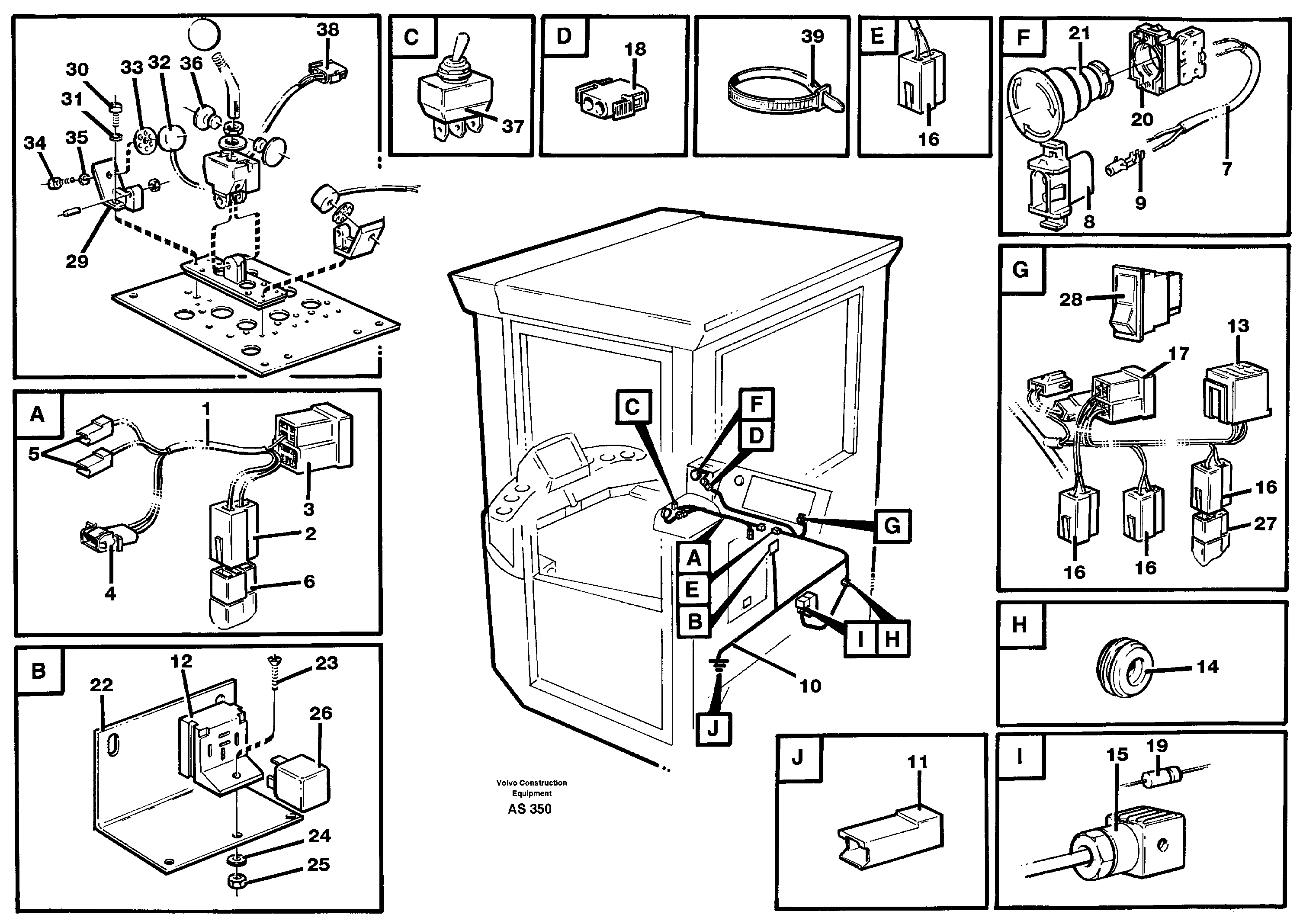 Cable harness: Adjustableflow from hydraulic function 3.  94817 — volvo parts diagram