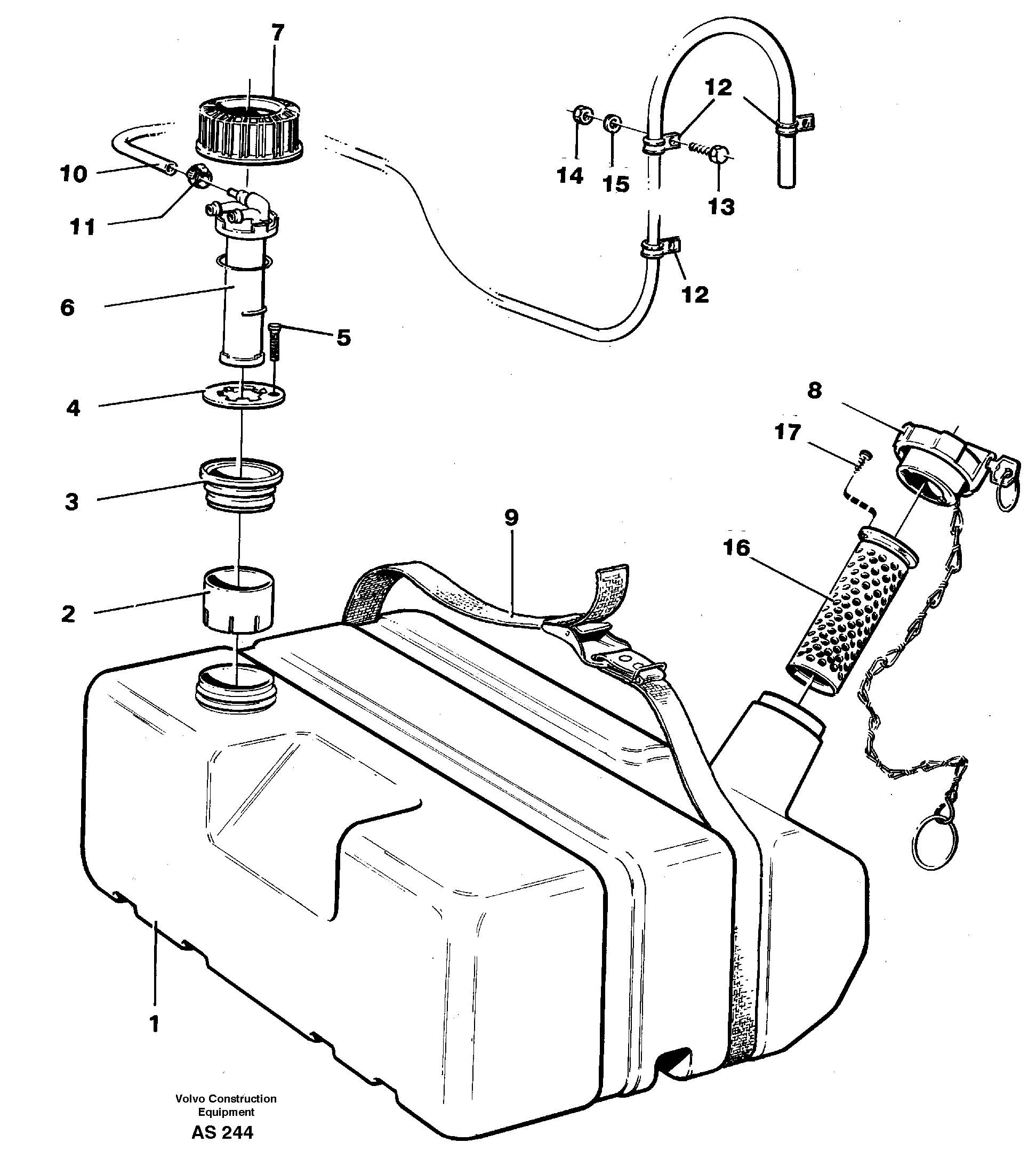 Fuel tank — volvo parts diagram
