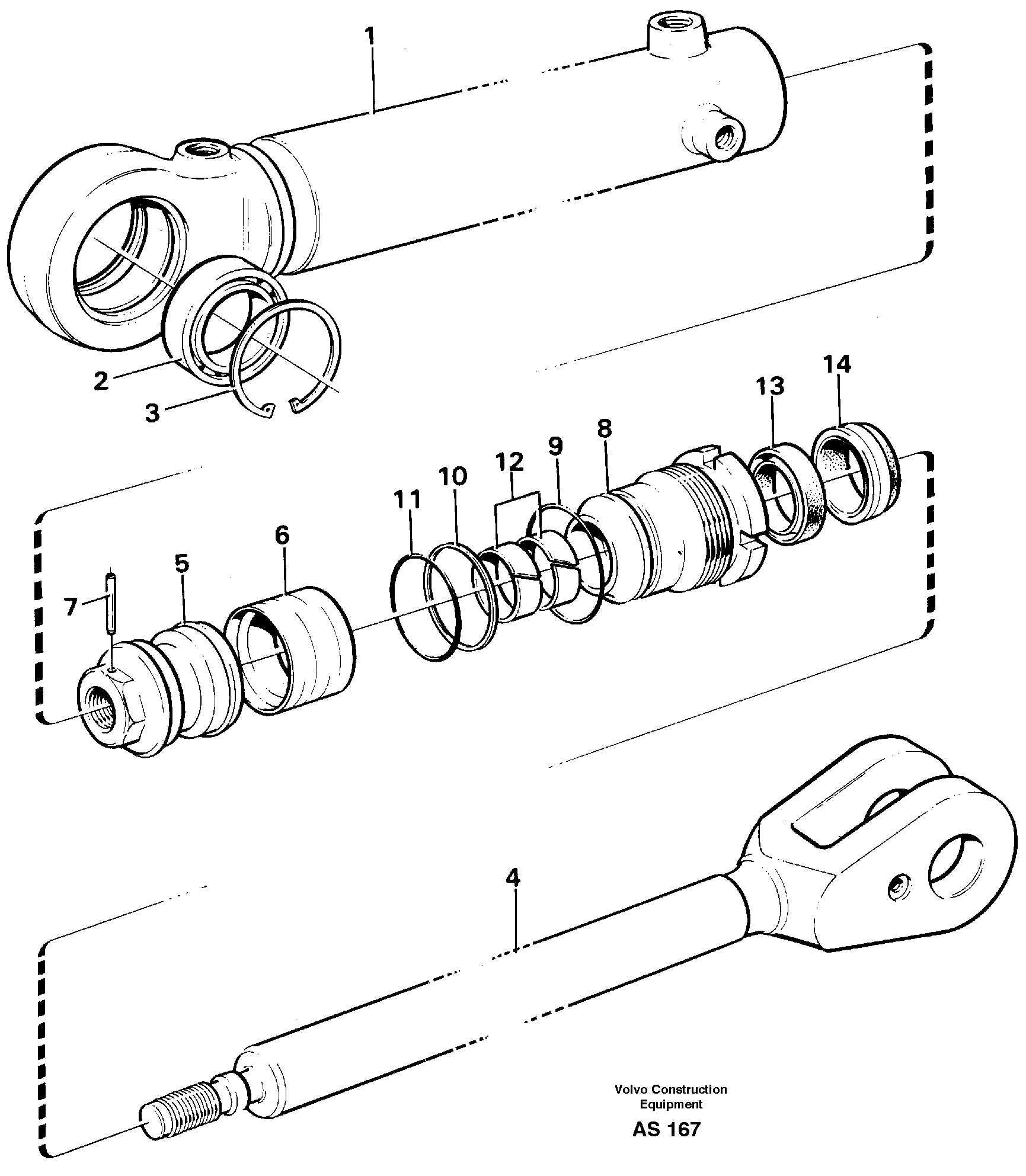 Hydraulic cylinder — volvo parts diagram
