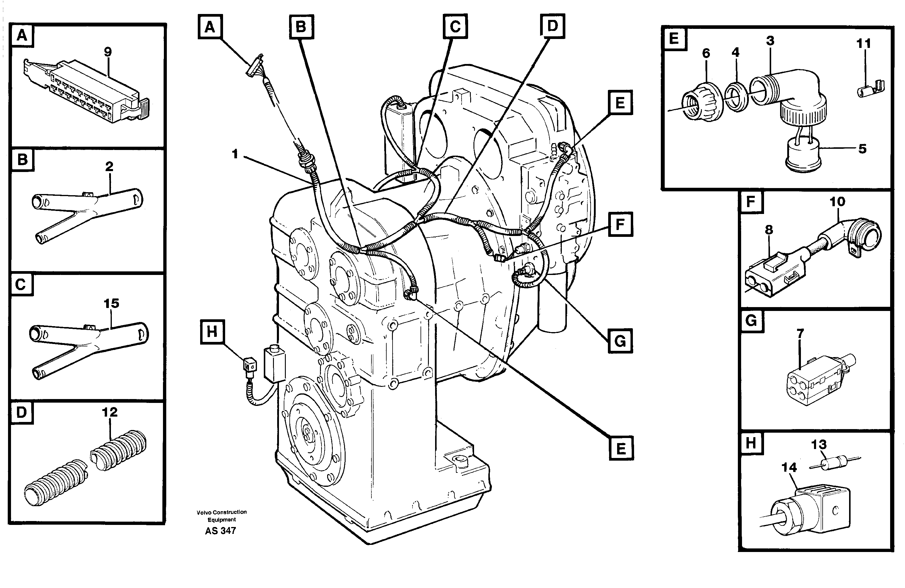 Cable harness, transmission. — volvo parts diagram