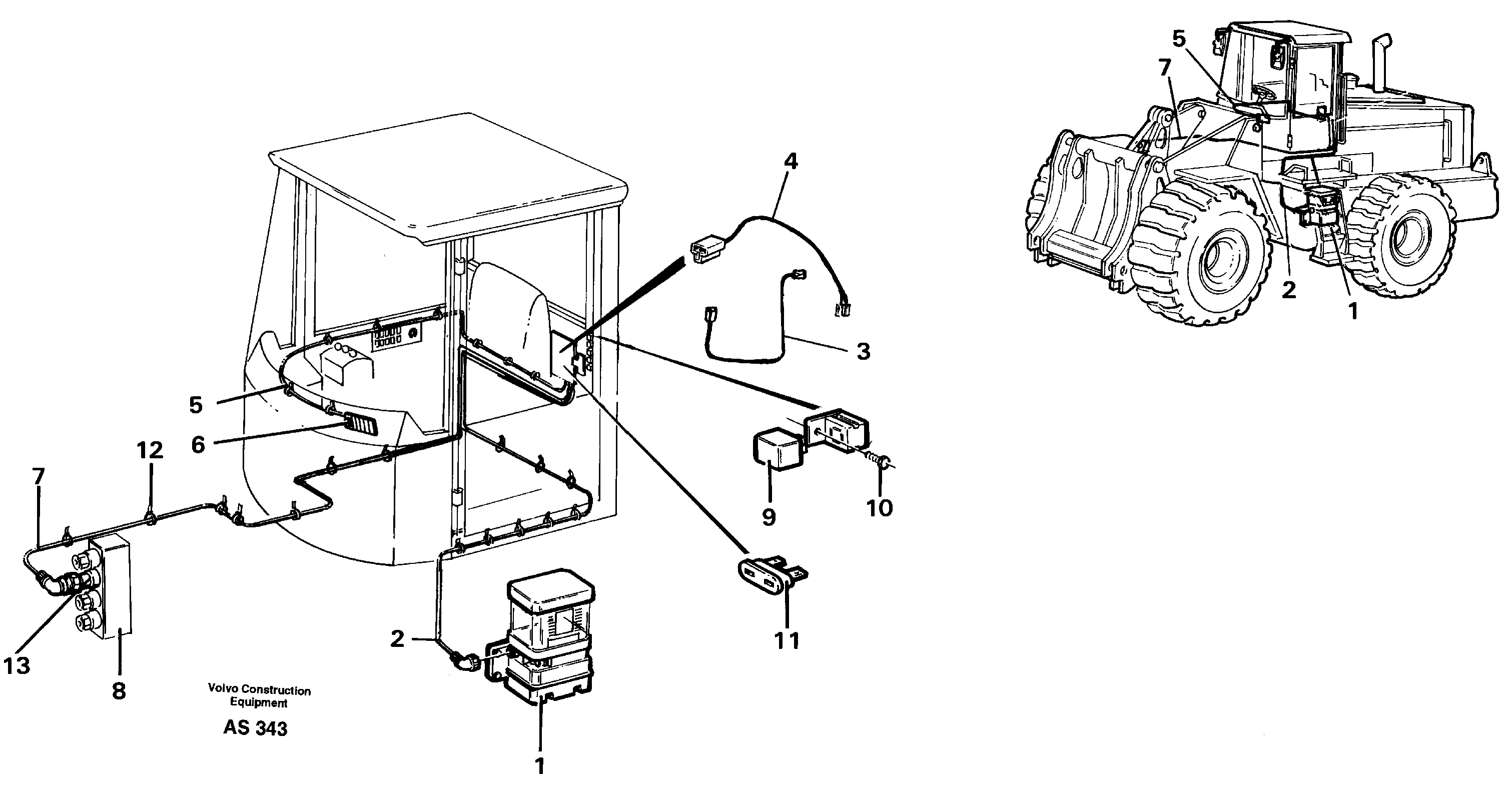 Cable harness for central lubrication  92754 — volvo parts diagram