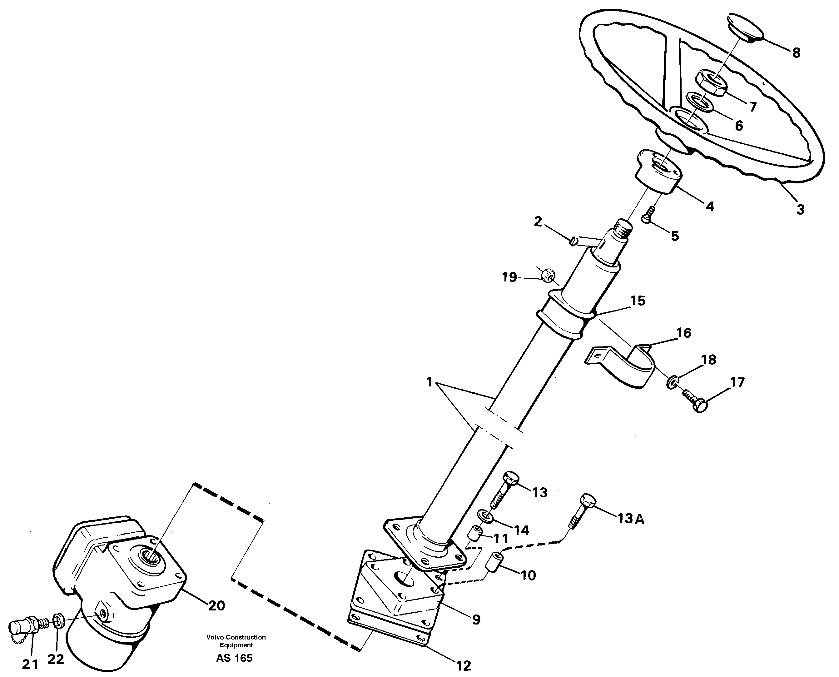 Steering column assembly — volvo parts diagram