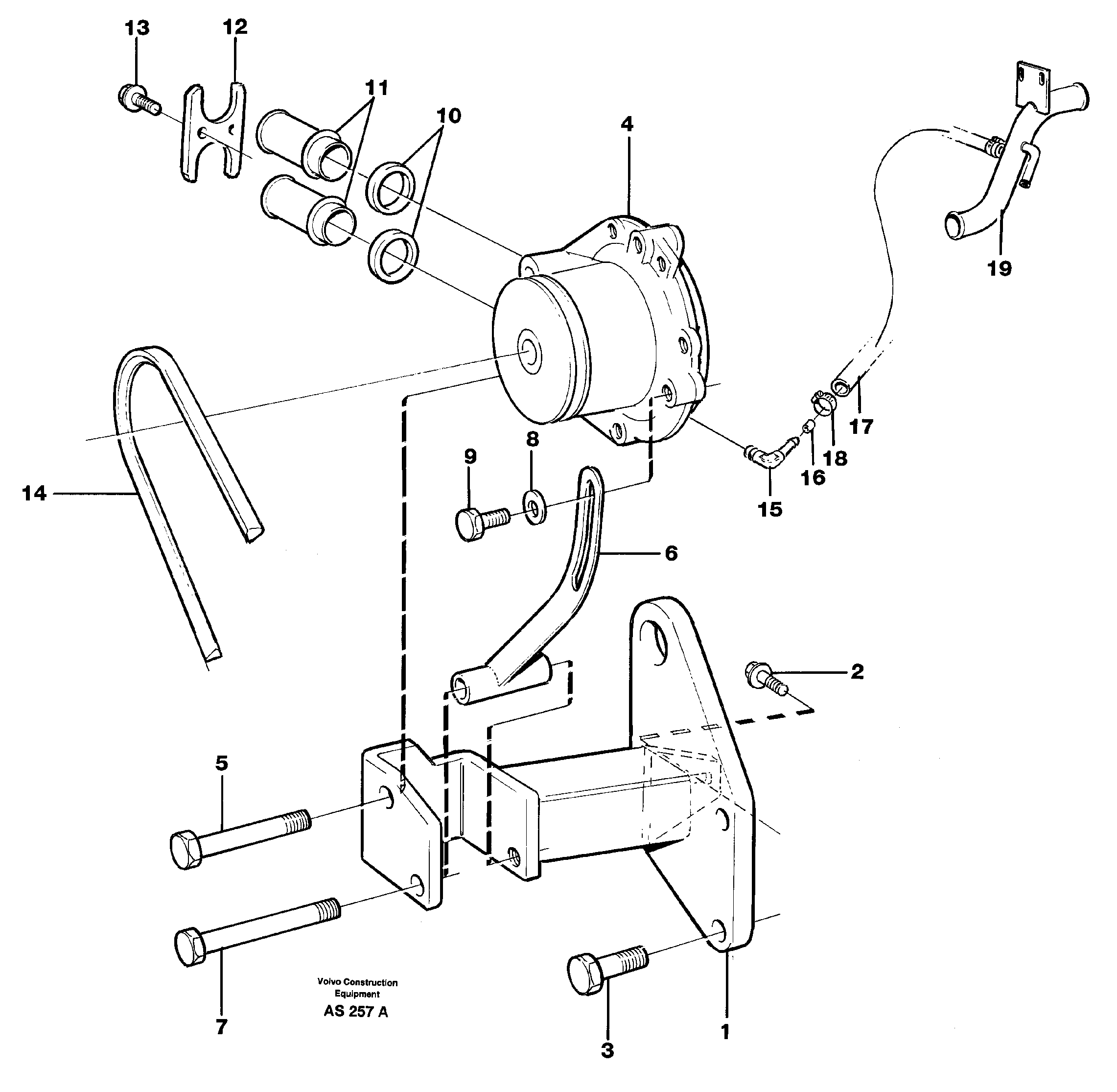 Waterpump, assembly TD 63 KDE — volvo parts diagram