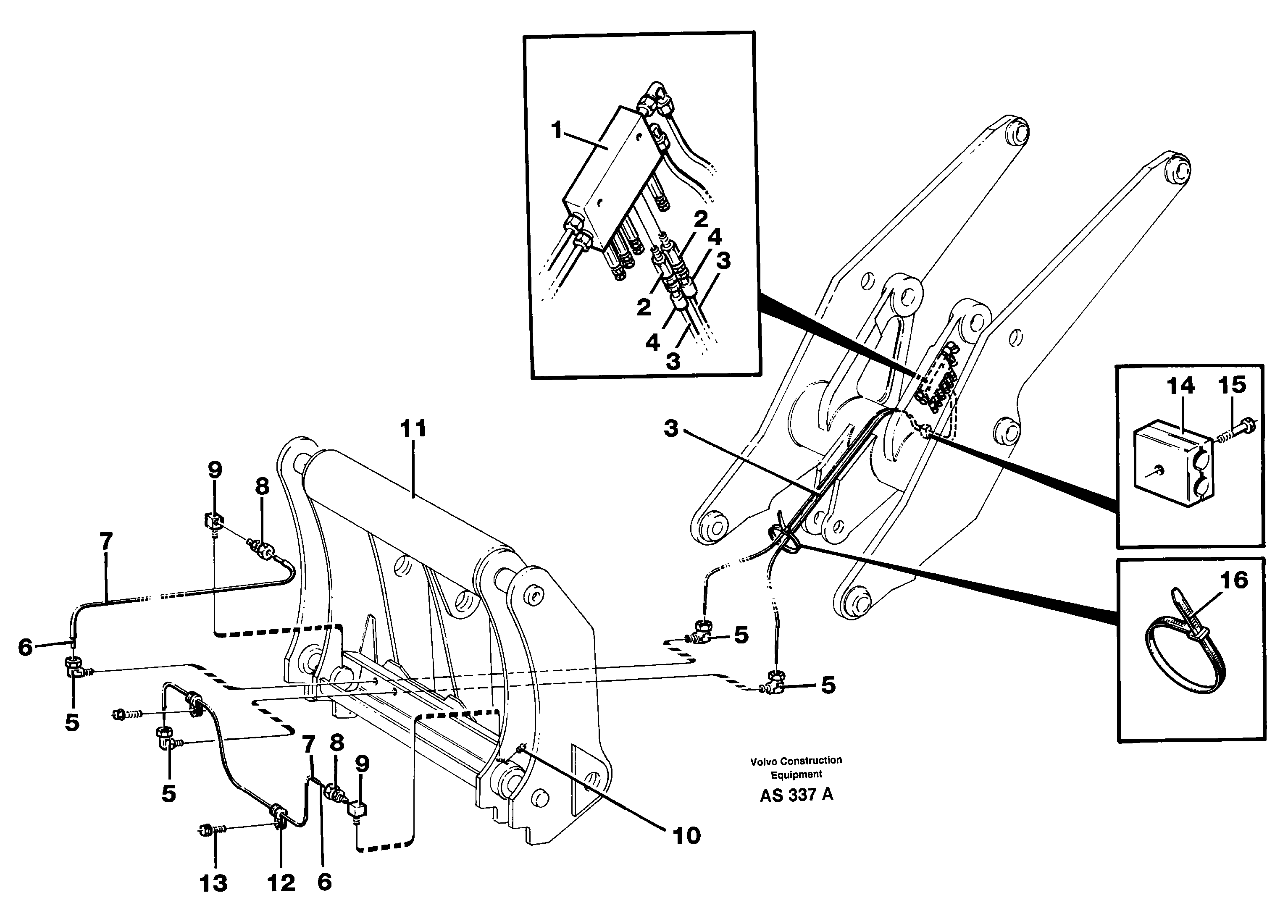 Central lubrication for tool bar. 92753 — volvo parts diagram