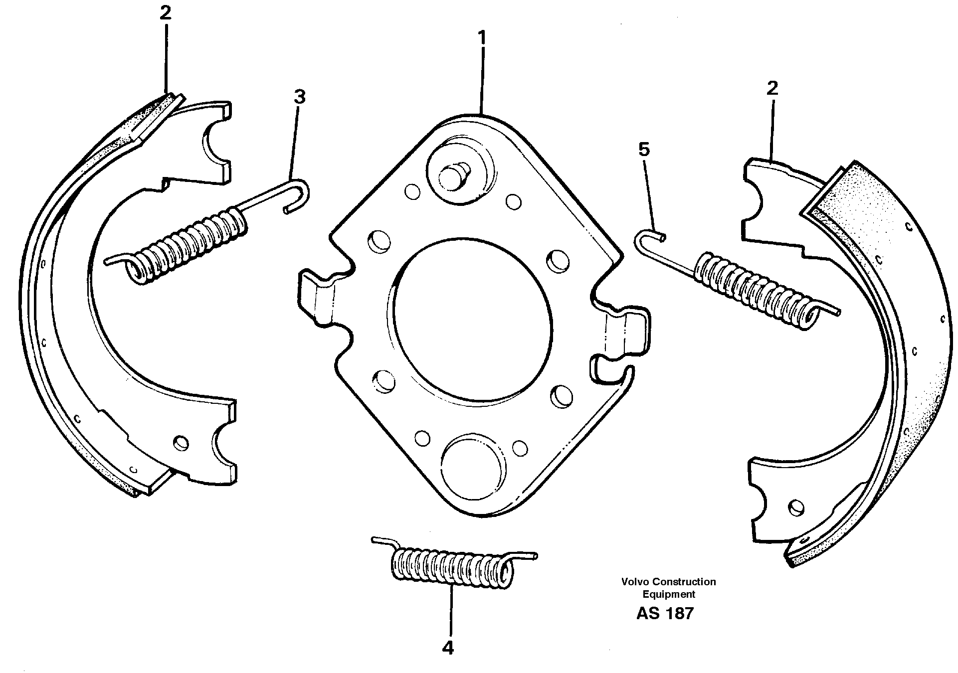 Brake shoes — volvo parts diagram